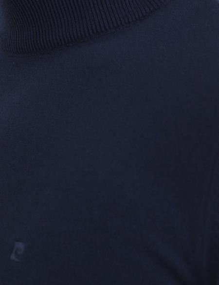 Lacivert Slim Fit Yarım Balıkçı Yaka Basic Triko Kazak - 50194207066