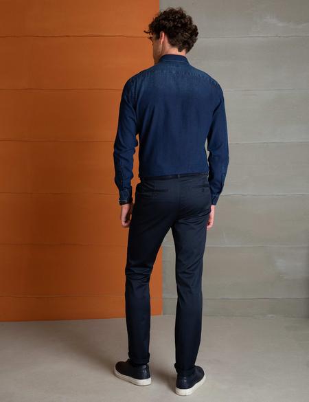 Lacivert Slim Fit Chino Pantolon - 50194244030
