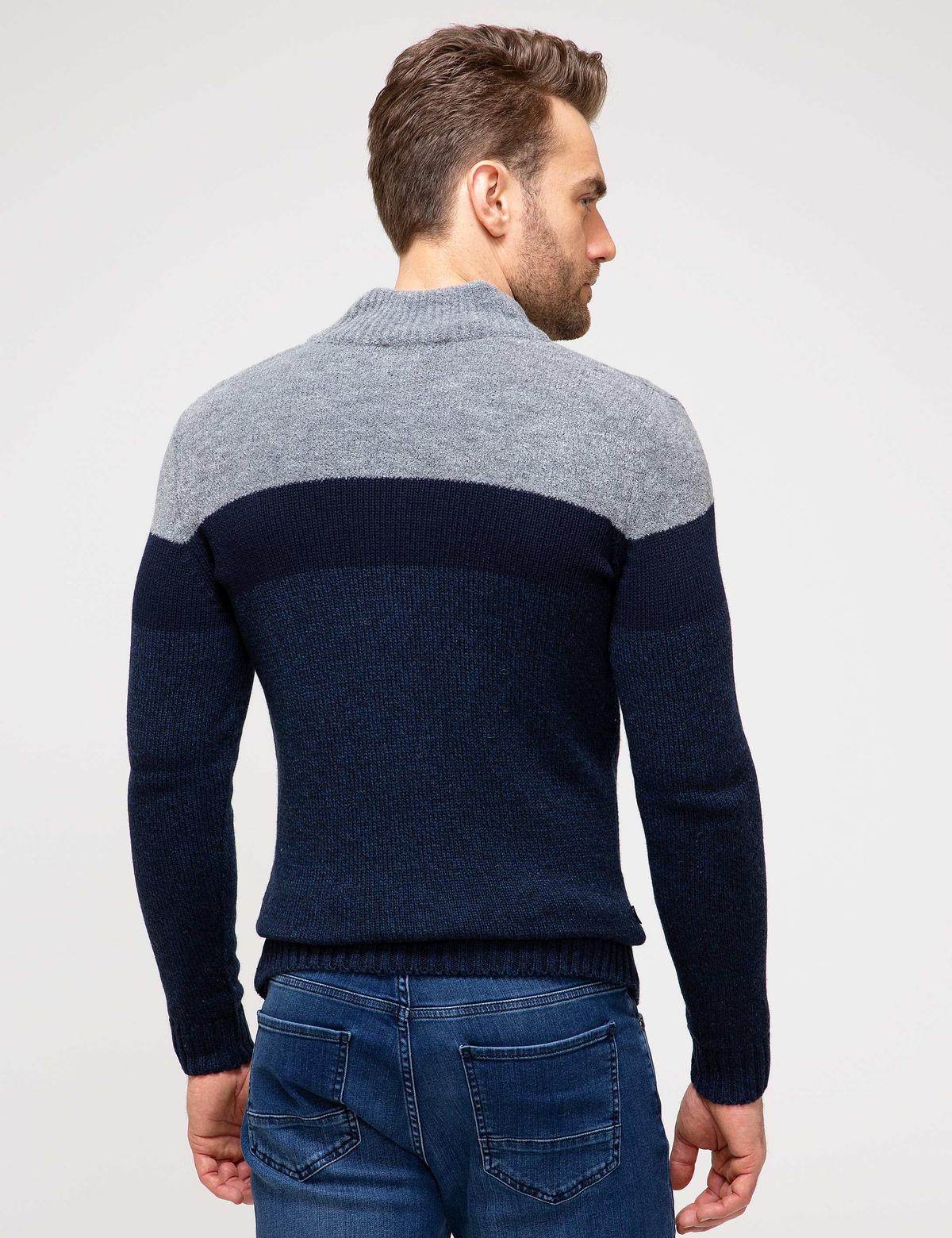 Lacivert Slim Fit Triko Hırka - 50194746014