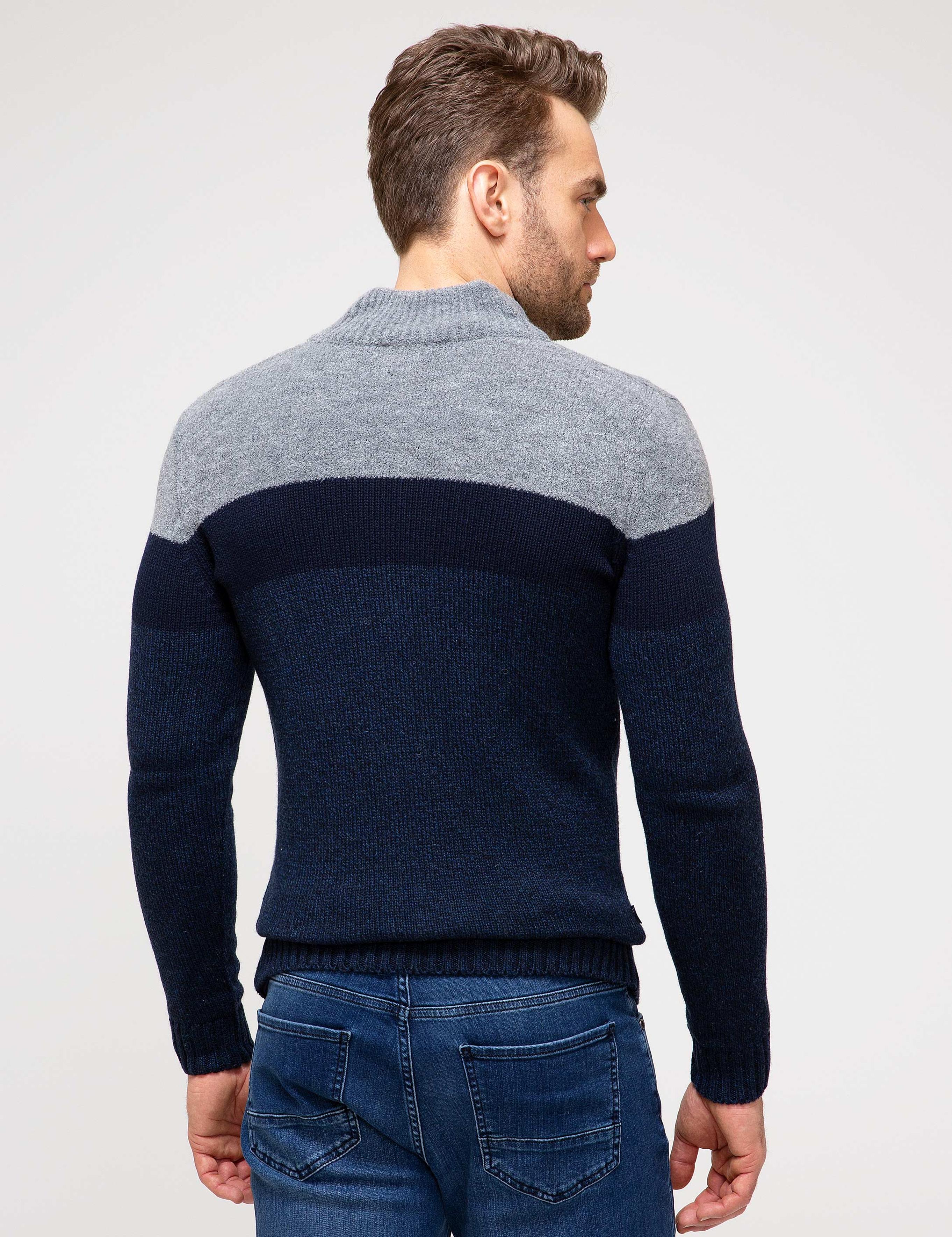 Lacivert Slim Fit Triko Hırka