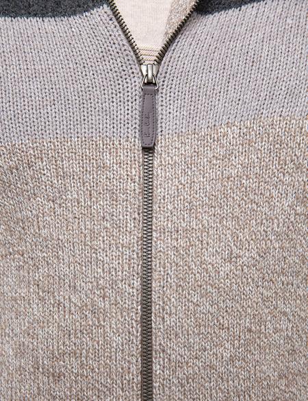 Bej Slim Fit Triko Hırka - 50194746064