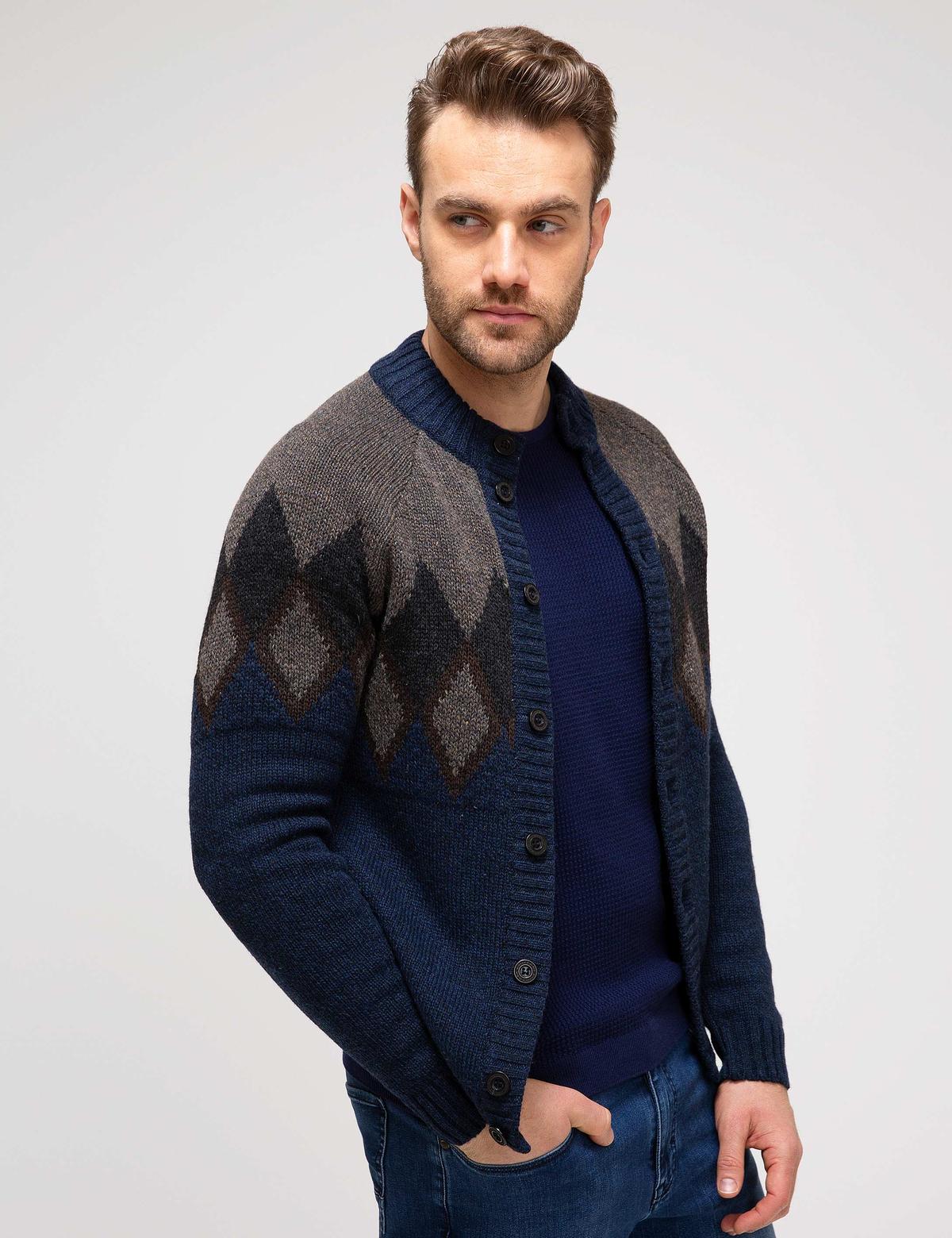 Lacivert Triko Hırka - 50194747024