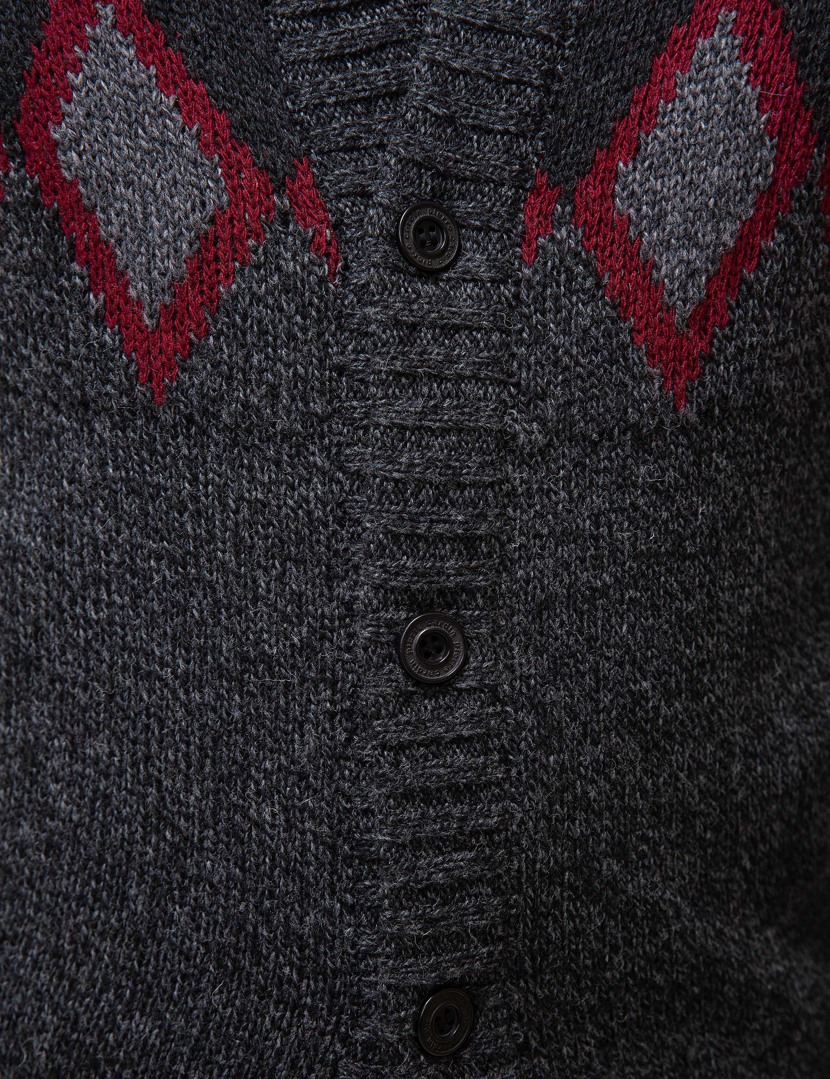 Antrasit Melanj Slim Fit Triko Hırka