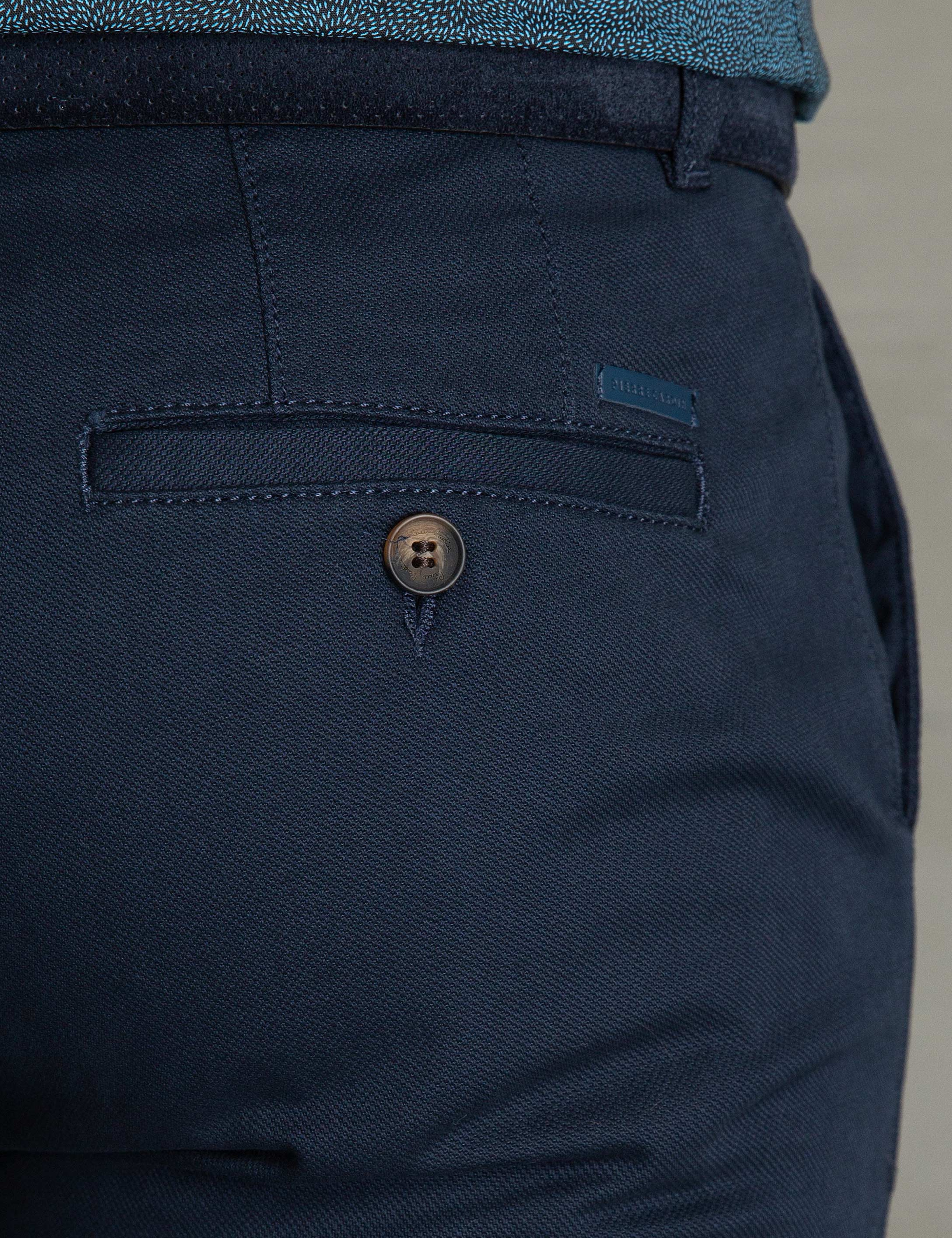 Lacivert Slim Fit Kanvas Pantolon