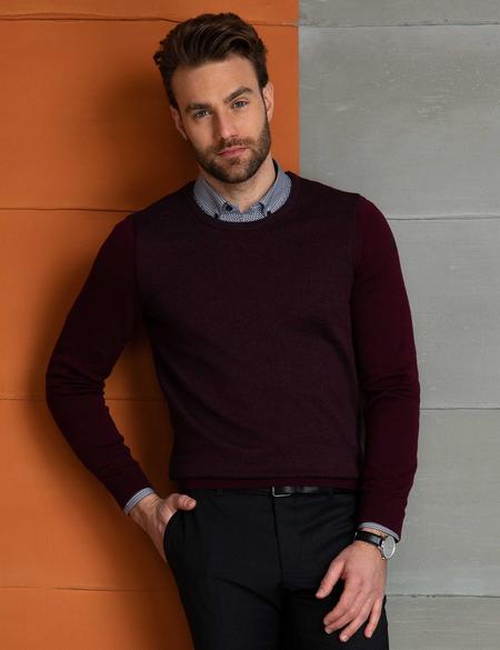 Bordo Slim Fit Kazak - 50205226019