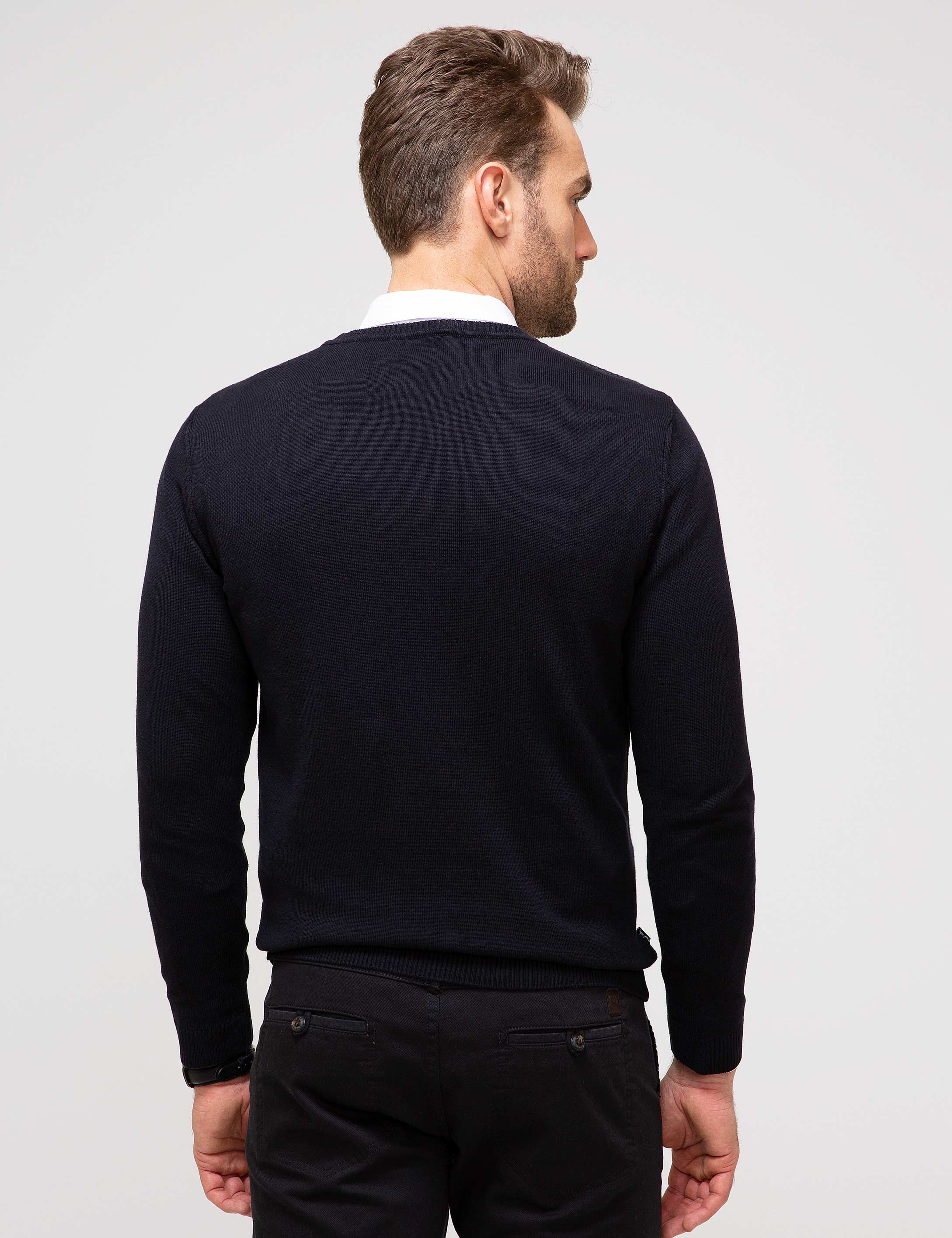 Siyah Slim Fit Kazak