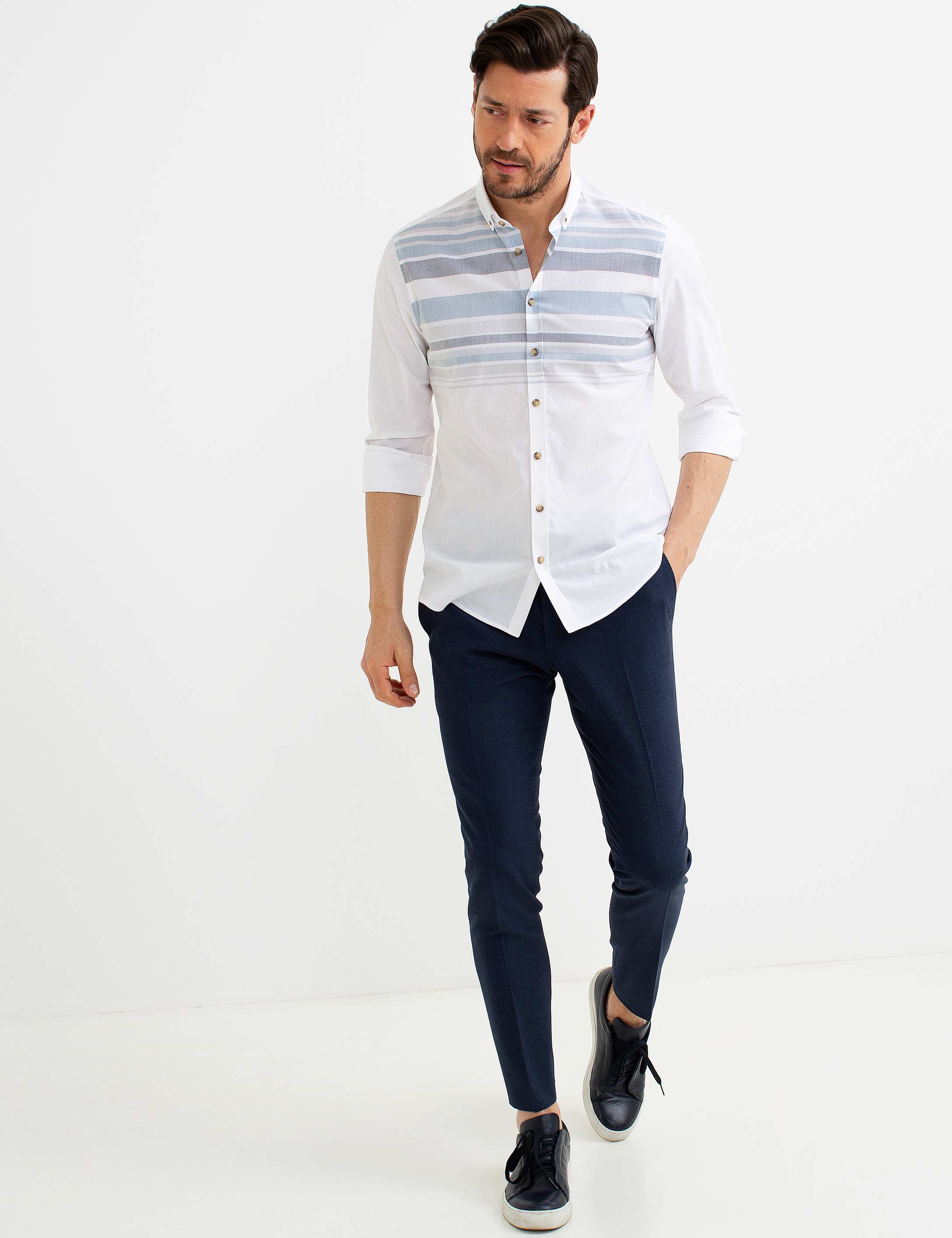 Mavi Slim Fit Gömlek