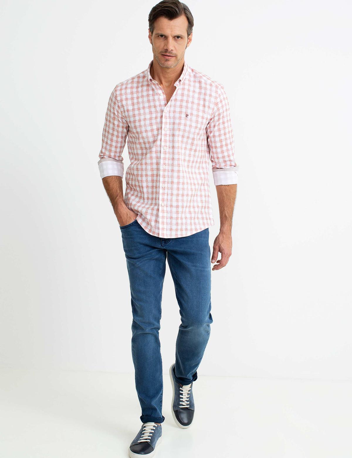 Kahverengi Slim Fit Gömlek - 50187589008