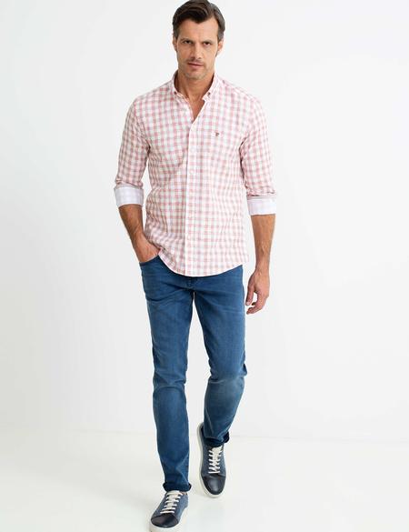 Kahverengi Slim Fit Gömlek - 50187589008