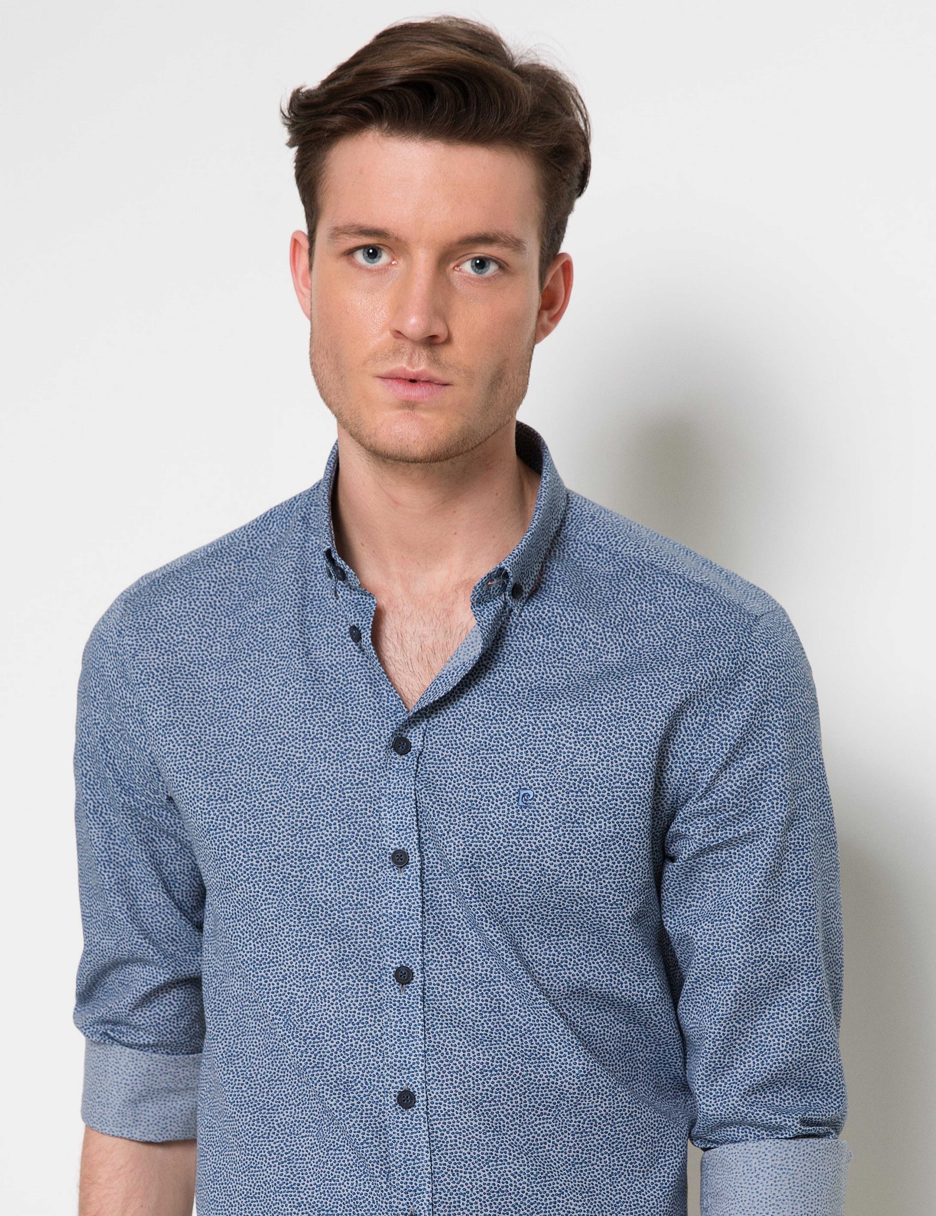 Gri Slim Fit Gömlek - Image 1