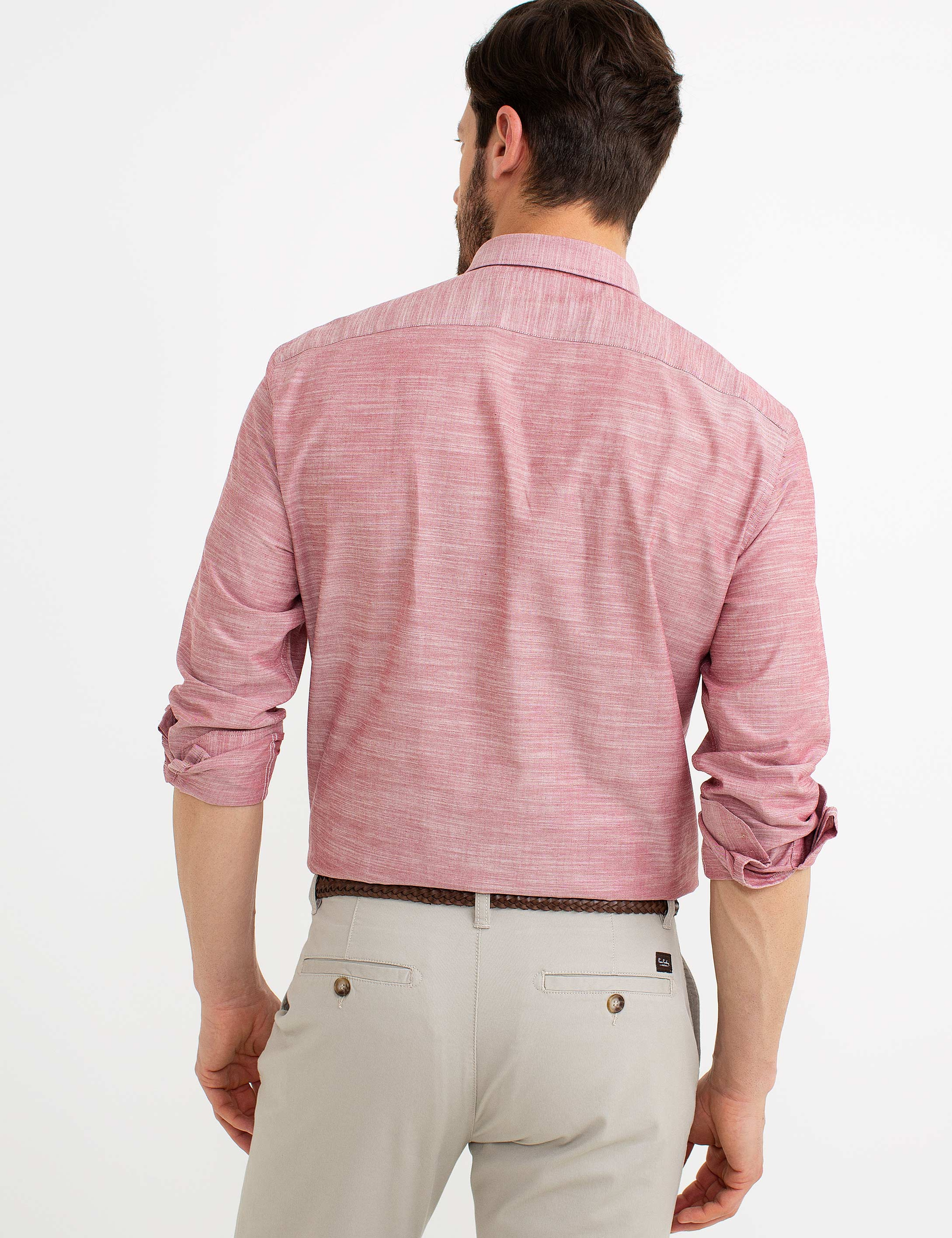 Kırmızı Slim Fit Gömlek - Image 3