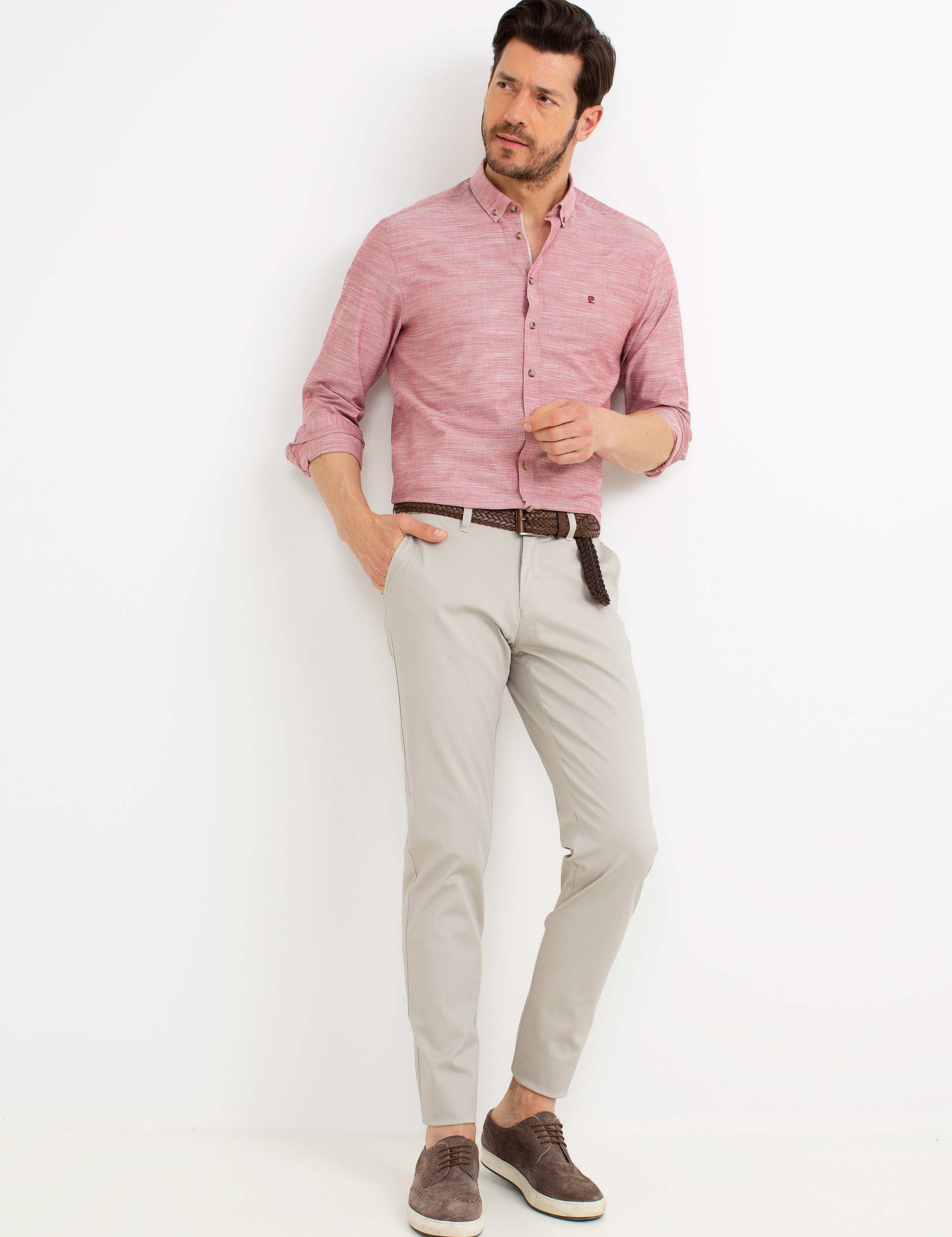 Kırmızı Slim Fit Gömlek - Image 2