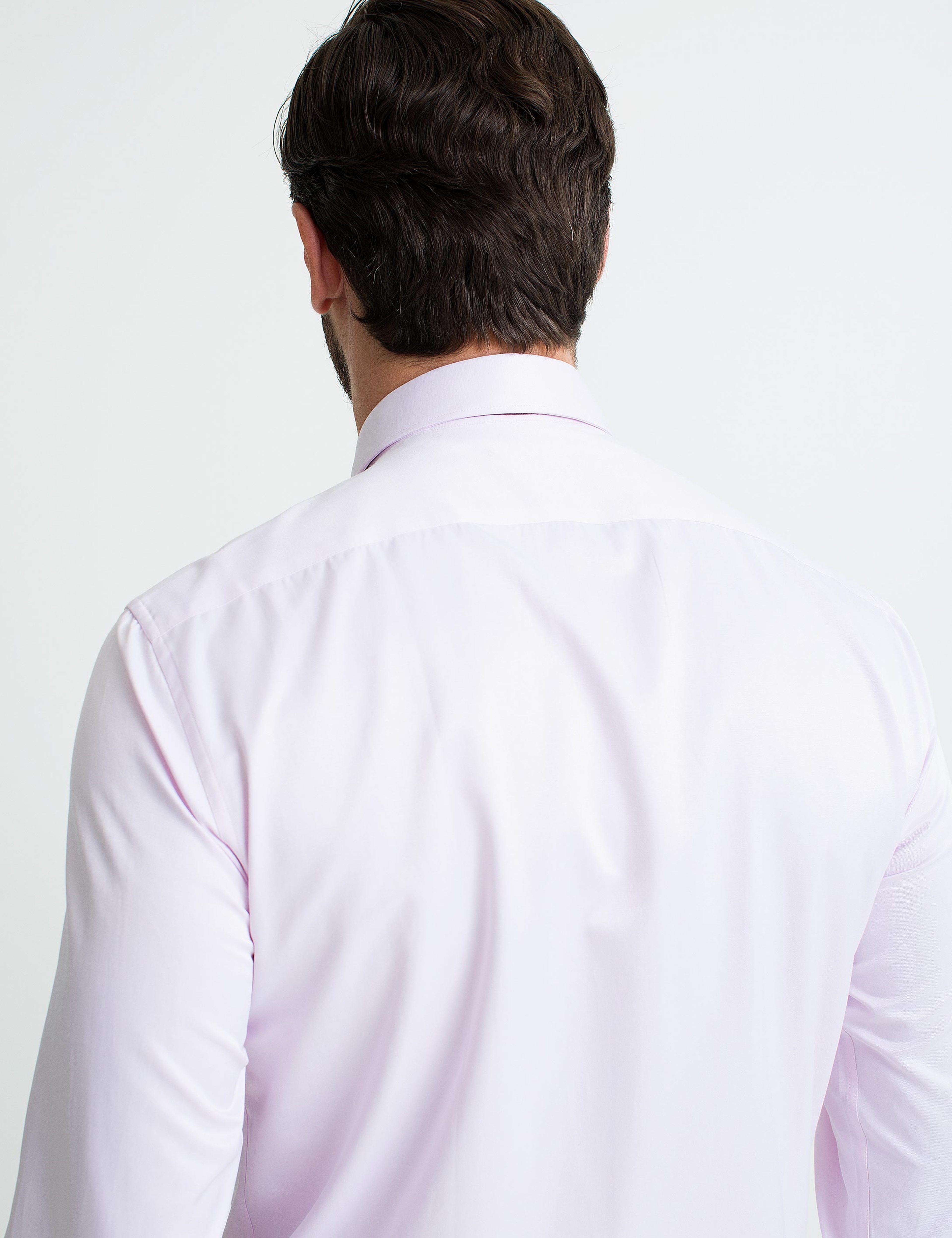 Pembe Slim Fit Uzun Kollu Basic Gömlek - Image 3