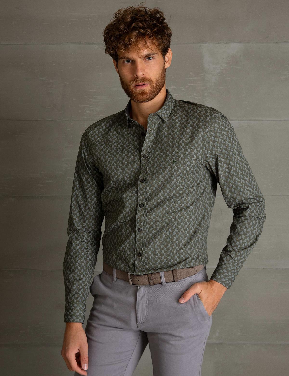 Haki Slim Fit Gömlek - 50193513006