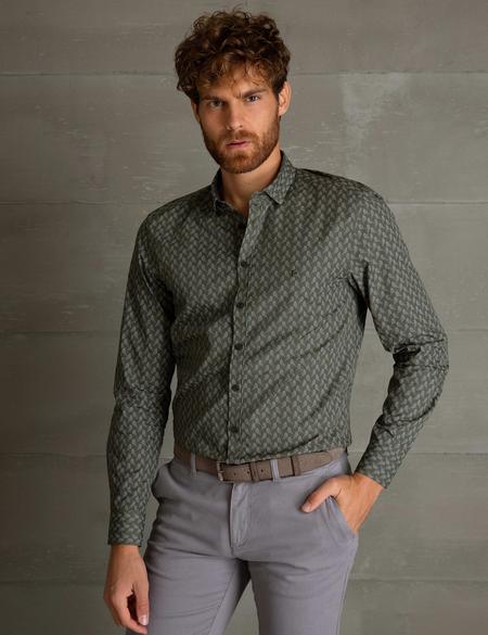 Haki Slim Fit Gömlek - 50193513006