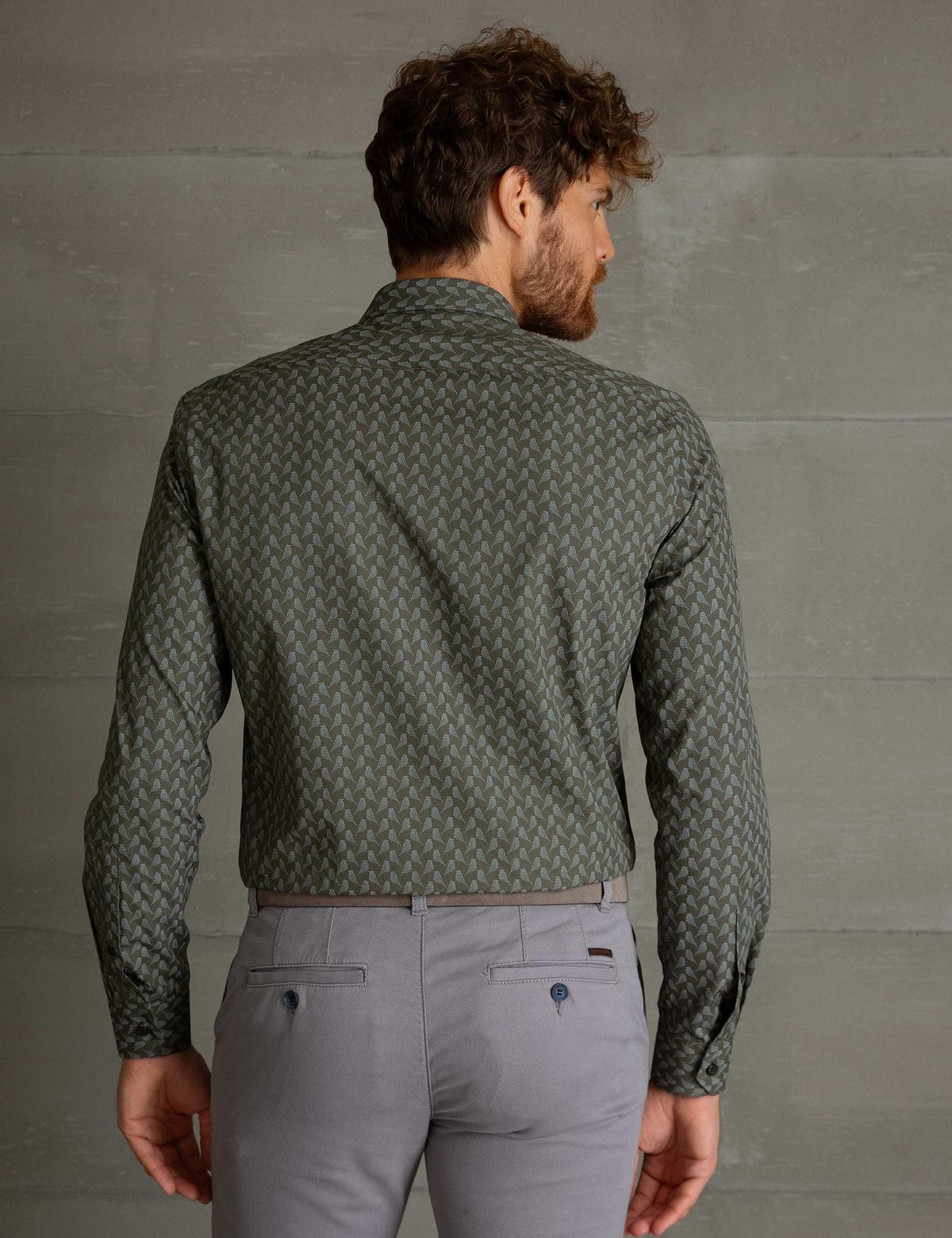 Haki Slim Fit Gömlek - 50193513006