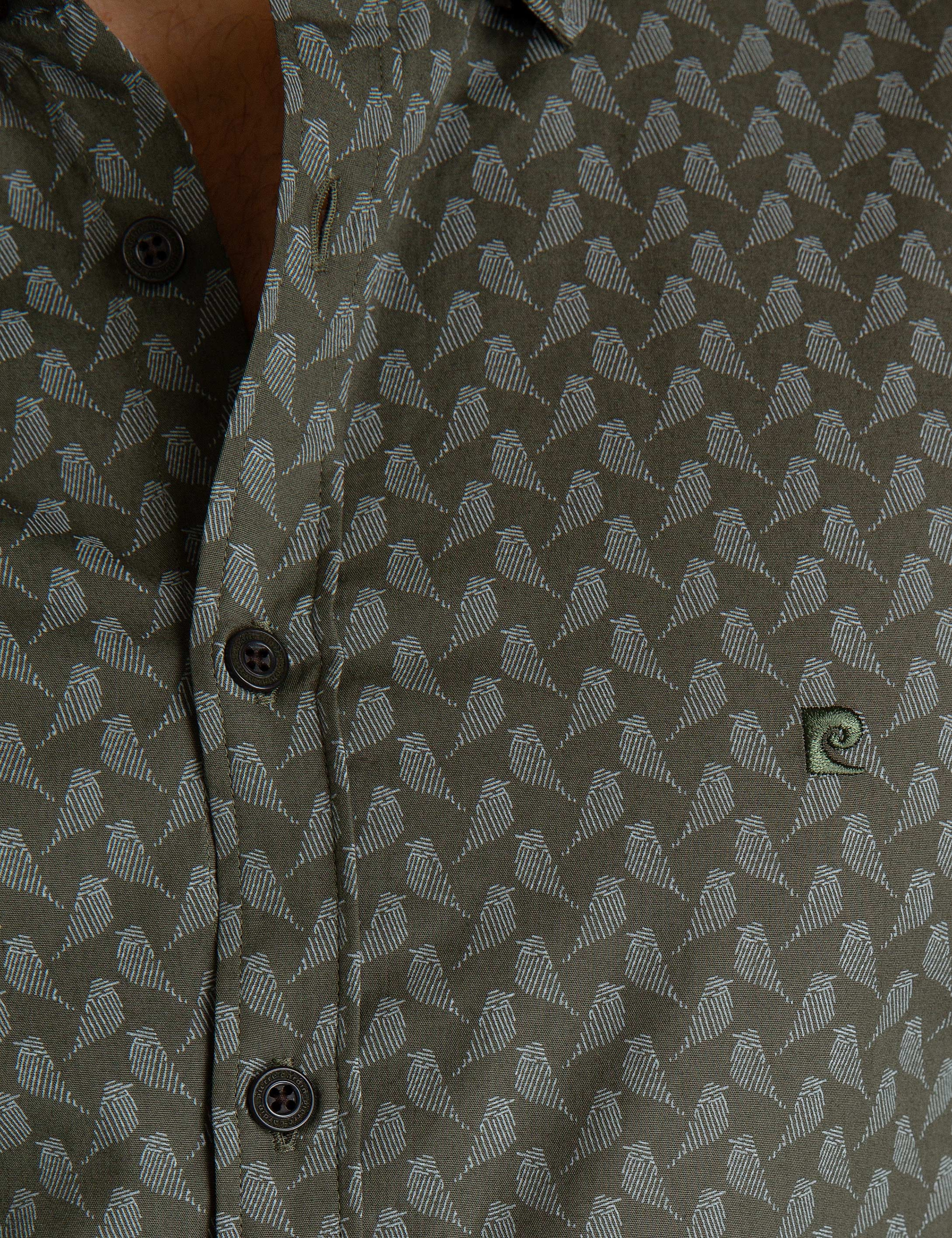 Haki Slim Fit Gömlek - Image 4