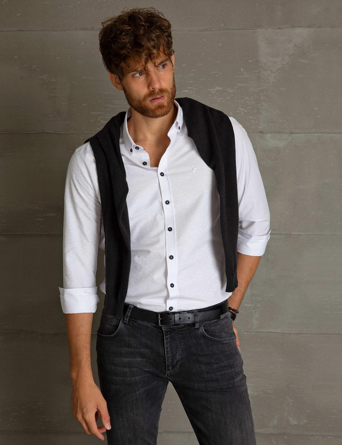 Beyaz Slim Fit Gömlek - 50194478001