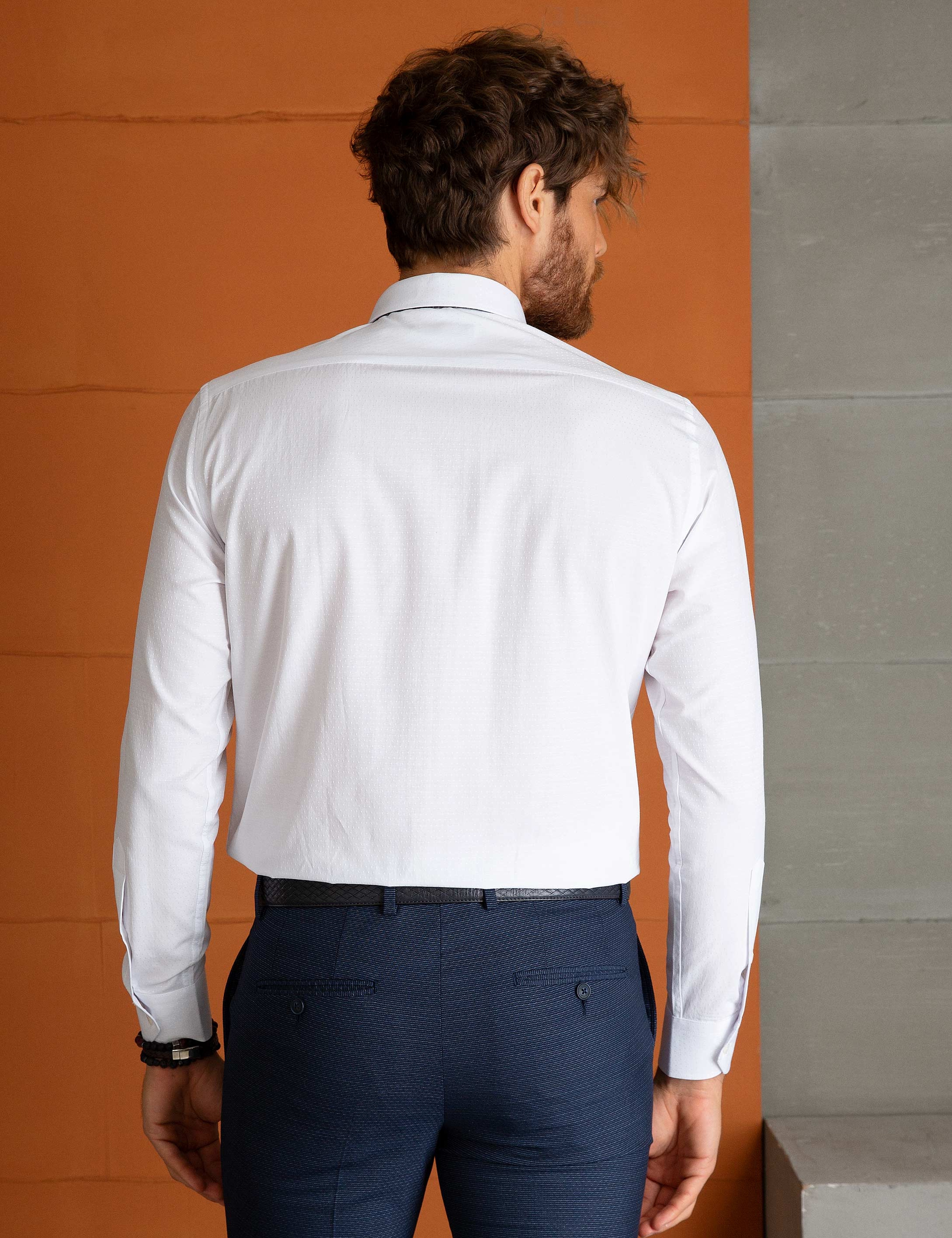 Beyaz Regular Fit Gömlek - Image 3