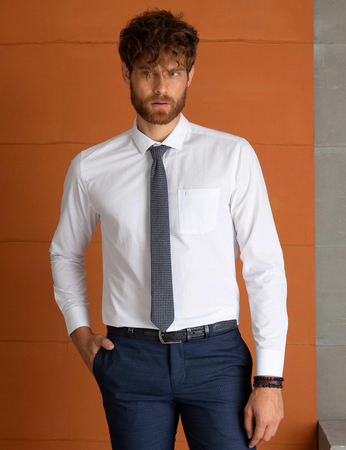 Beyaz Regular Fit Gömlek - 50194515001