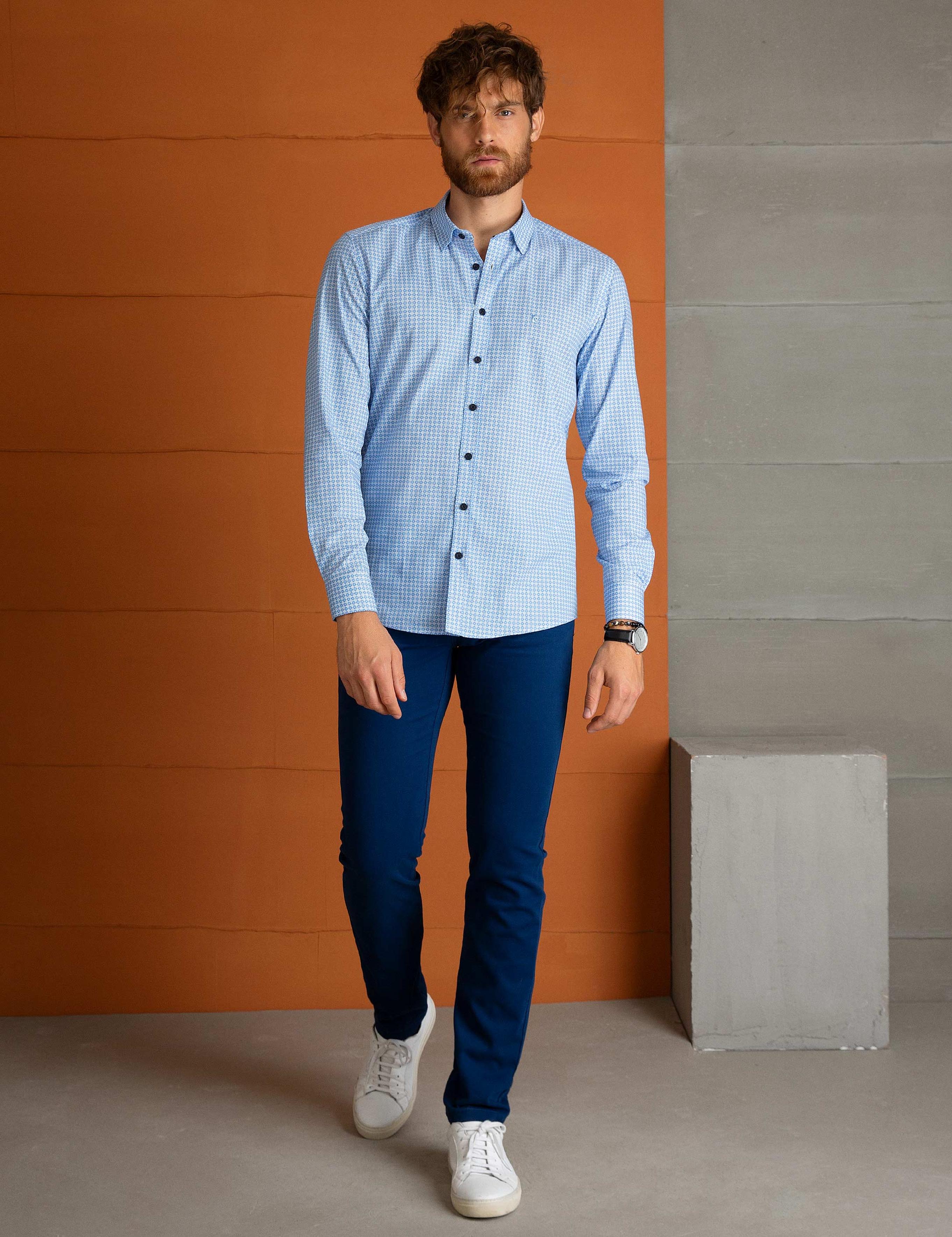 Mavi Slim Fit Gömlek