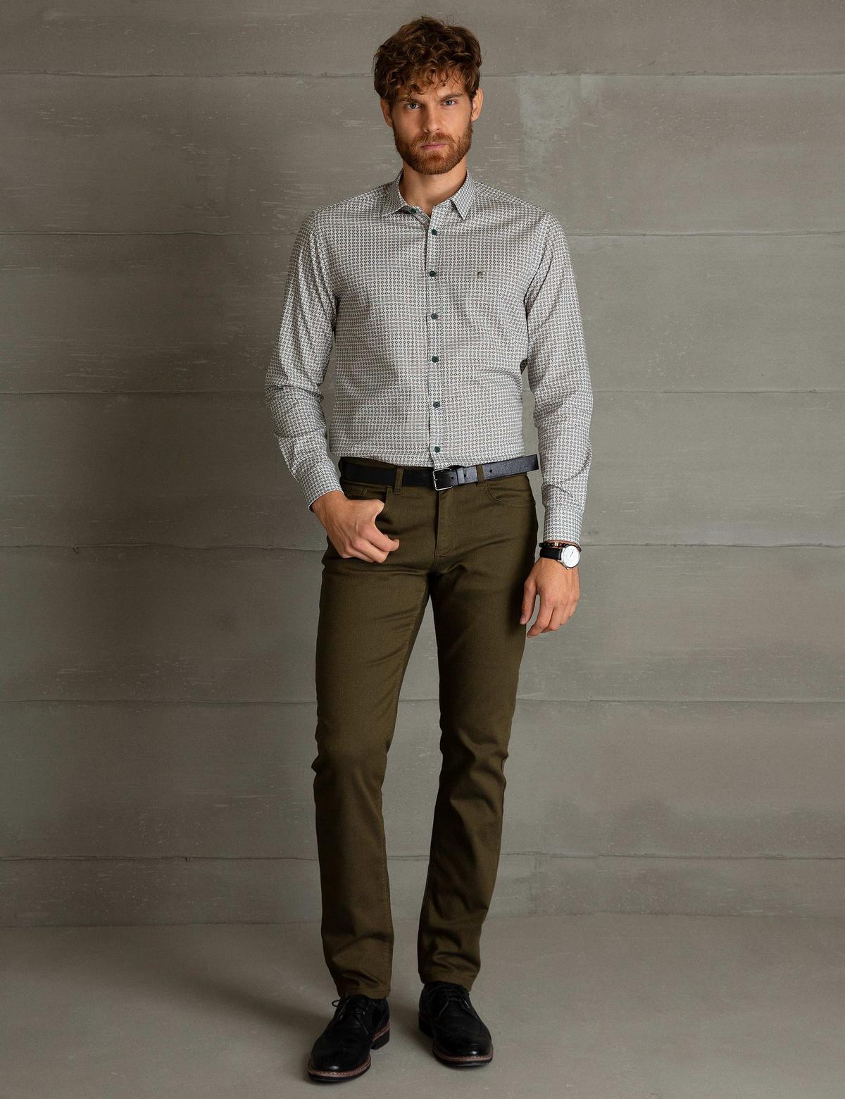 Yeşil Slim Fit Gömlek