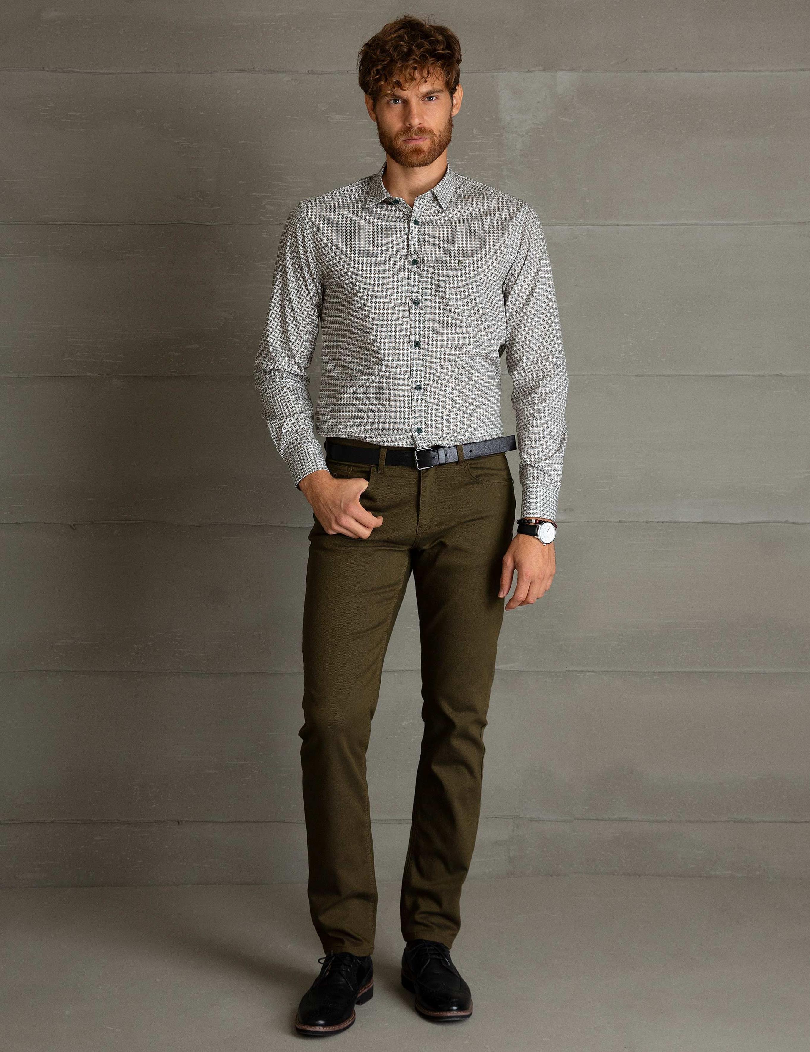 Yeşil Slim Fit Gömlek