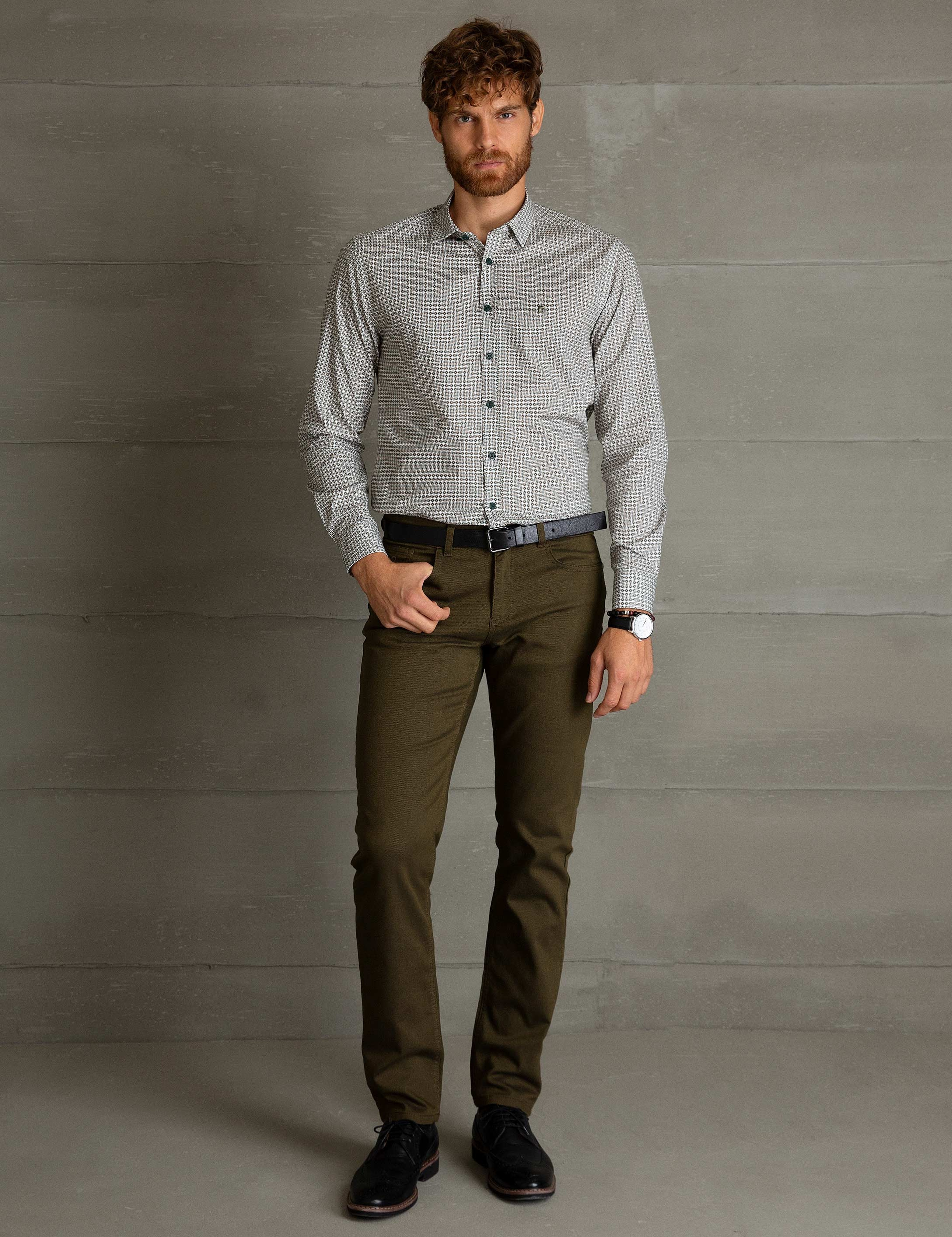 Yeşil Slim Fit Gömlek - Image 1