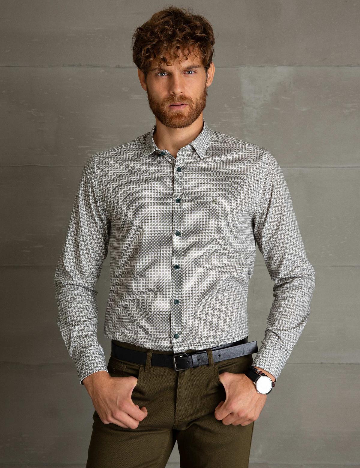 Yeşil Slim Fit Gömlek - 50195196019