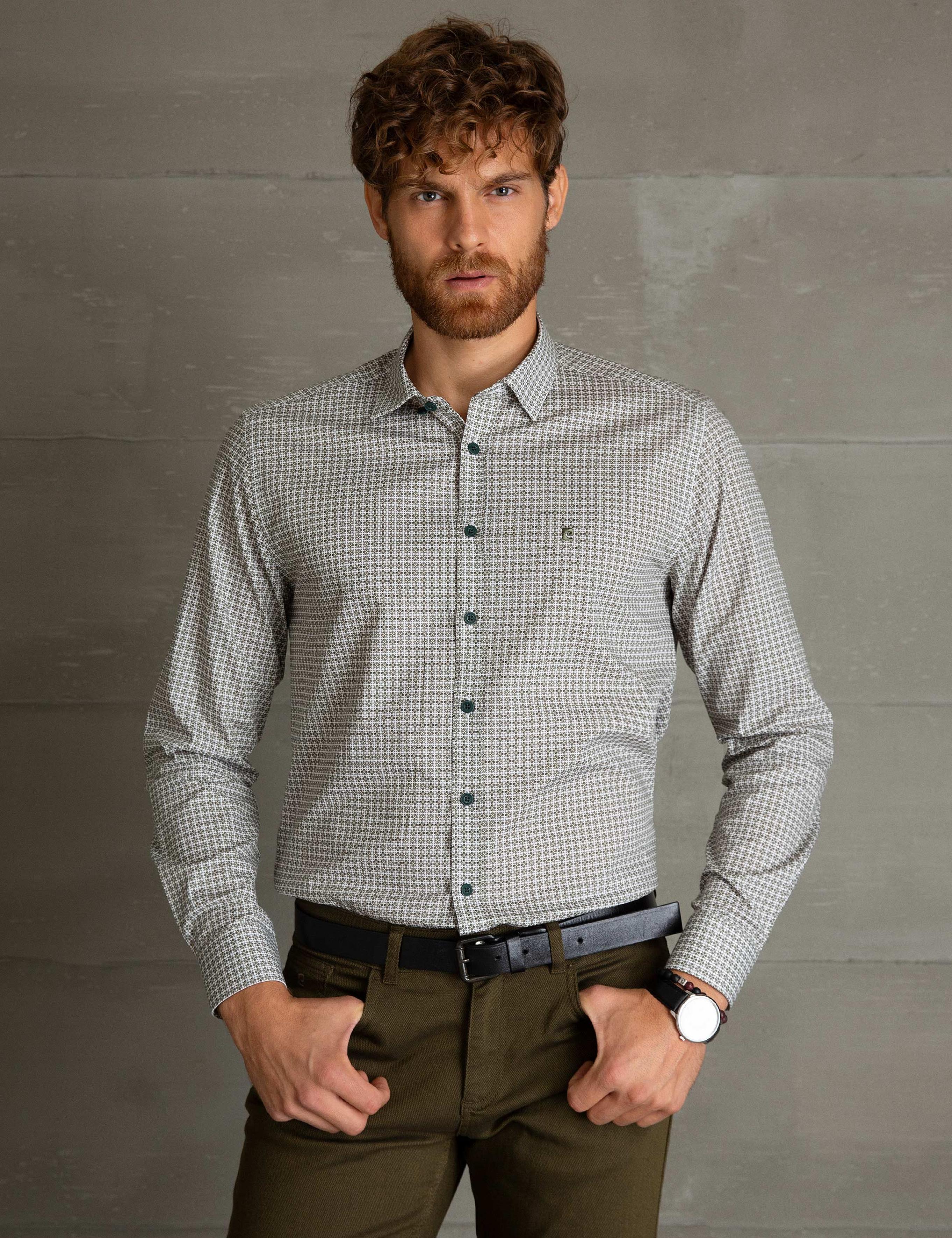 Yeşil Slim Fit Gömlek