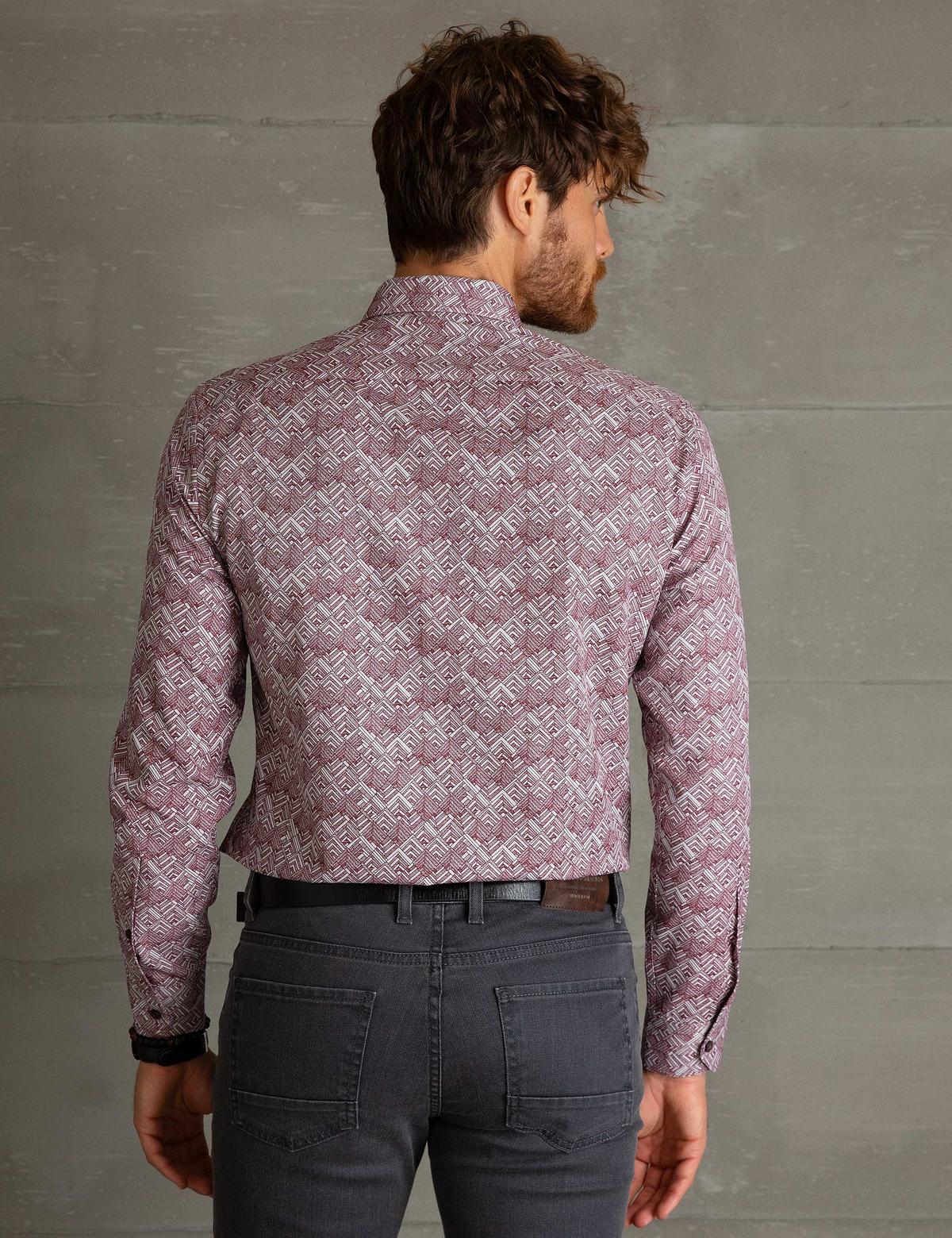 Bordo Slim Fit Gömlek - 50195197007