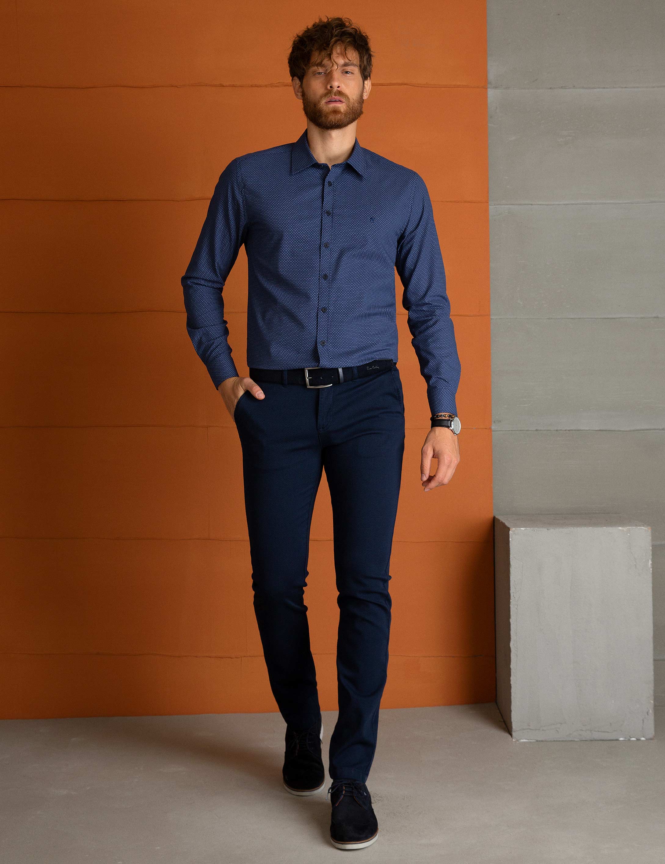 Lacivert Slim Fit Gömlek