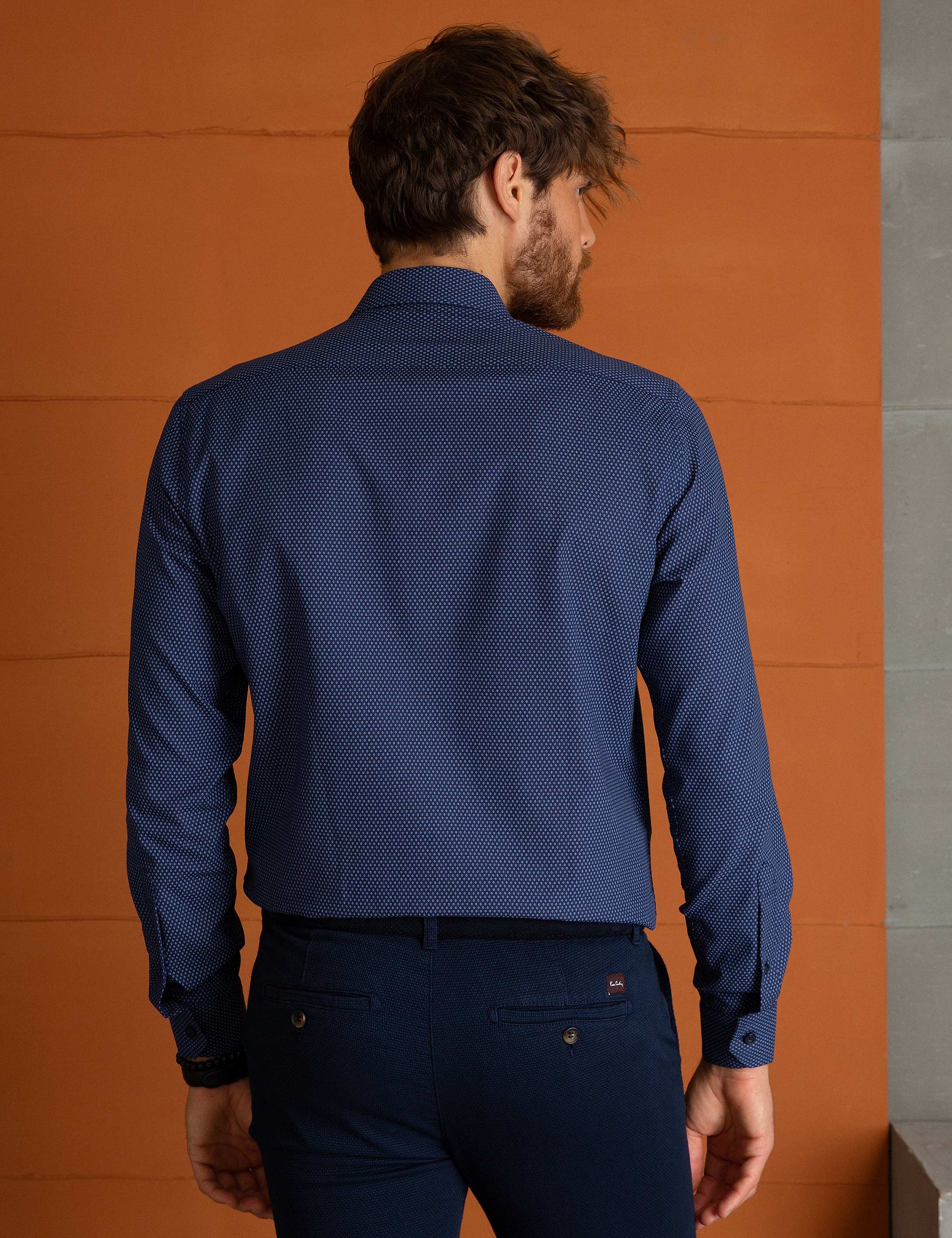 Lacivert Slim Fit Gömlek - Image 3