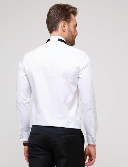 Beyaz Slim Fit Smokin Gömlek - 50197070005