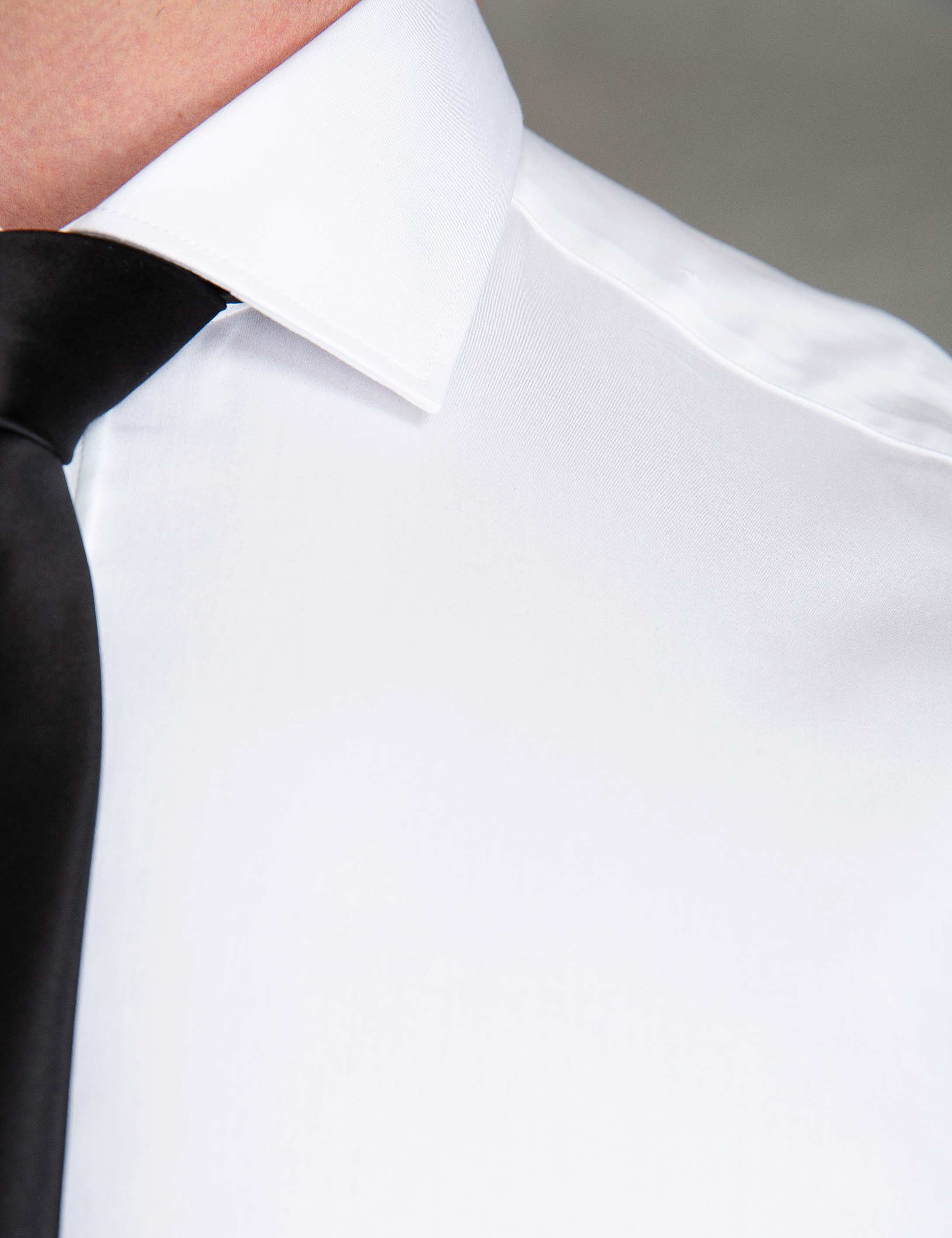 Beyaz Slim Fit Klasik Gömlek - Image 4