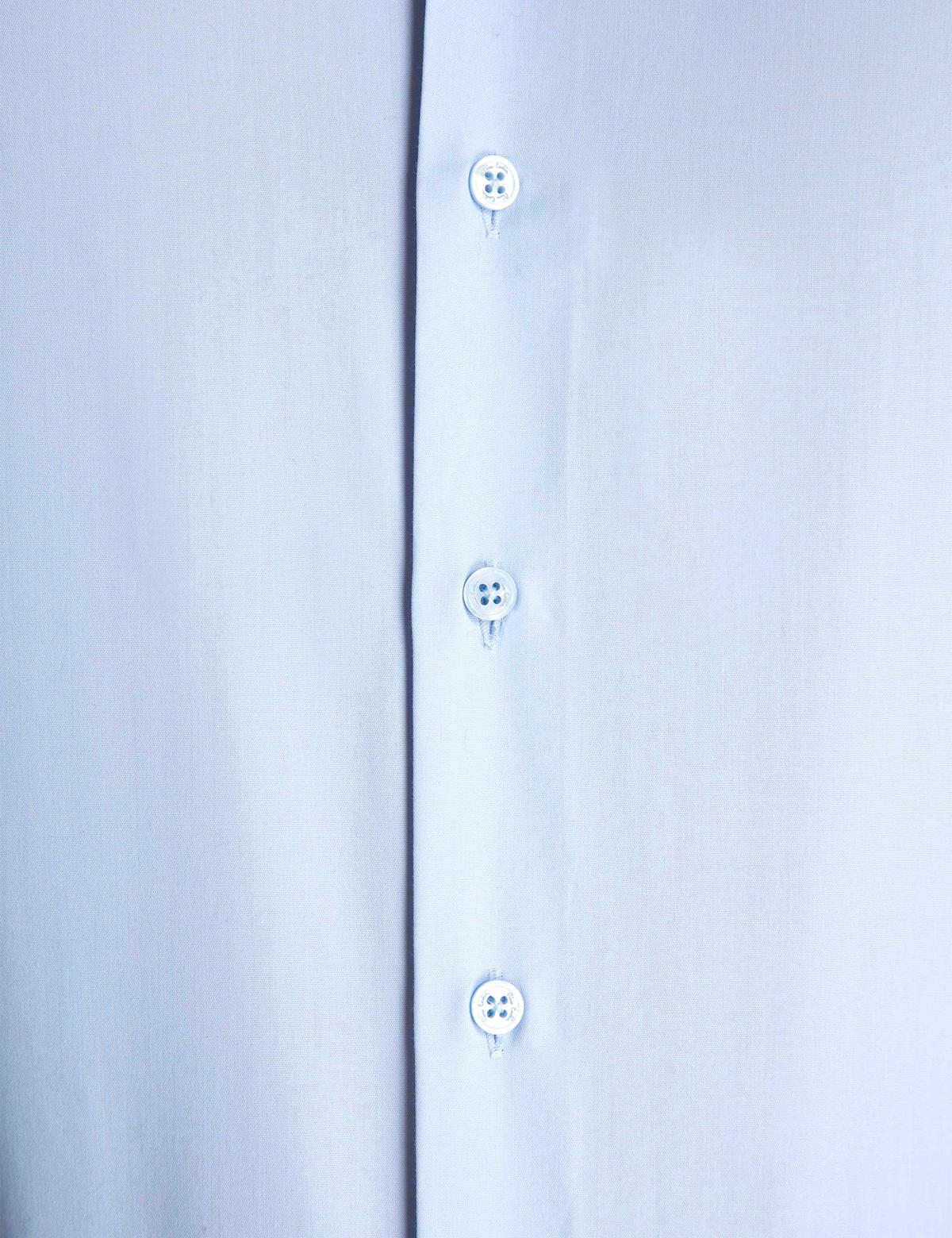 Açık Mavi Slim Fit Uzun Kollu Basic Gömlek - 50197131014