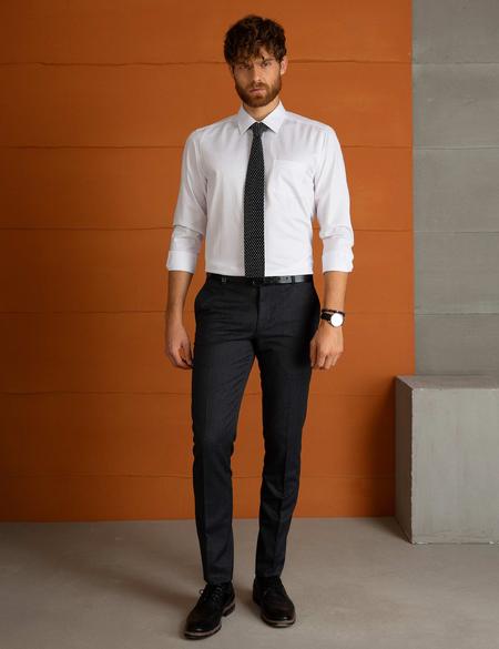 Beyaz Regular Fit Uzun Kollu Klasik Gömlek - 50197132005