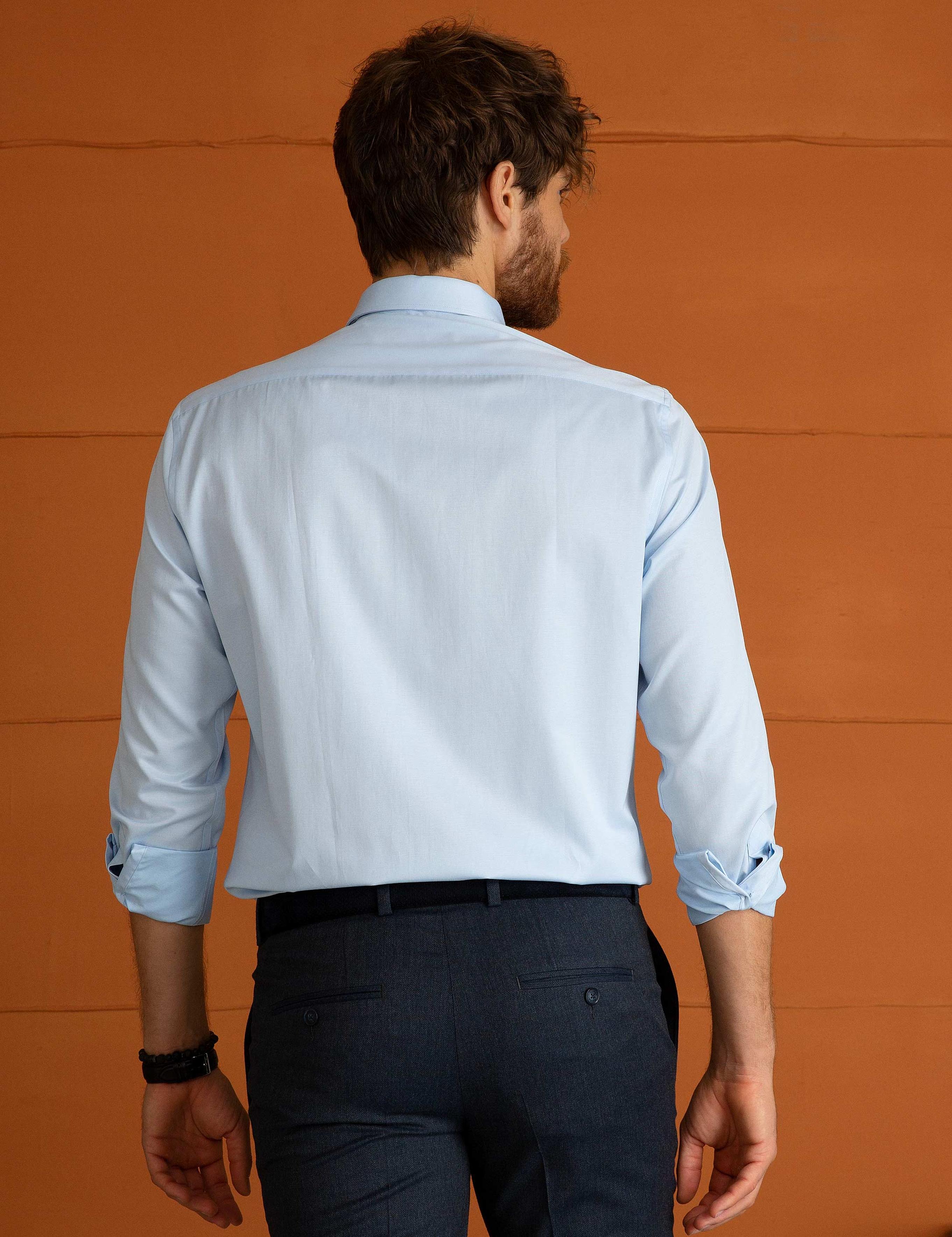 Açık Mavi Regular Fit Uzun Kollu Klasik Gömlek