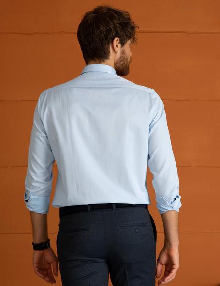Açık Mavi Regular Fit Uzun Kollu Klasik Gömlek - 50197132028
