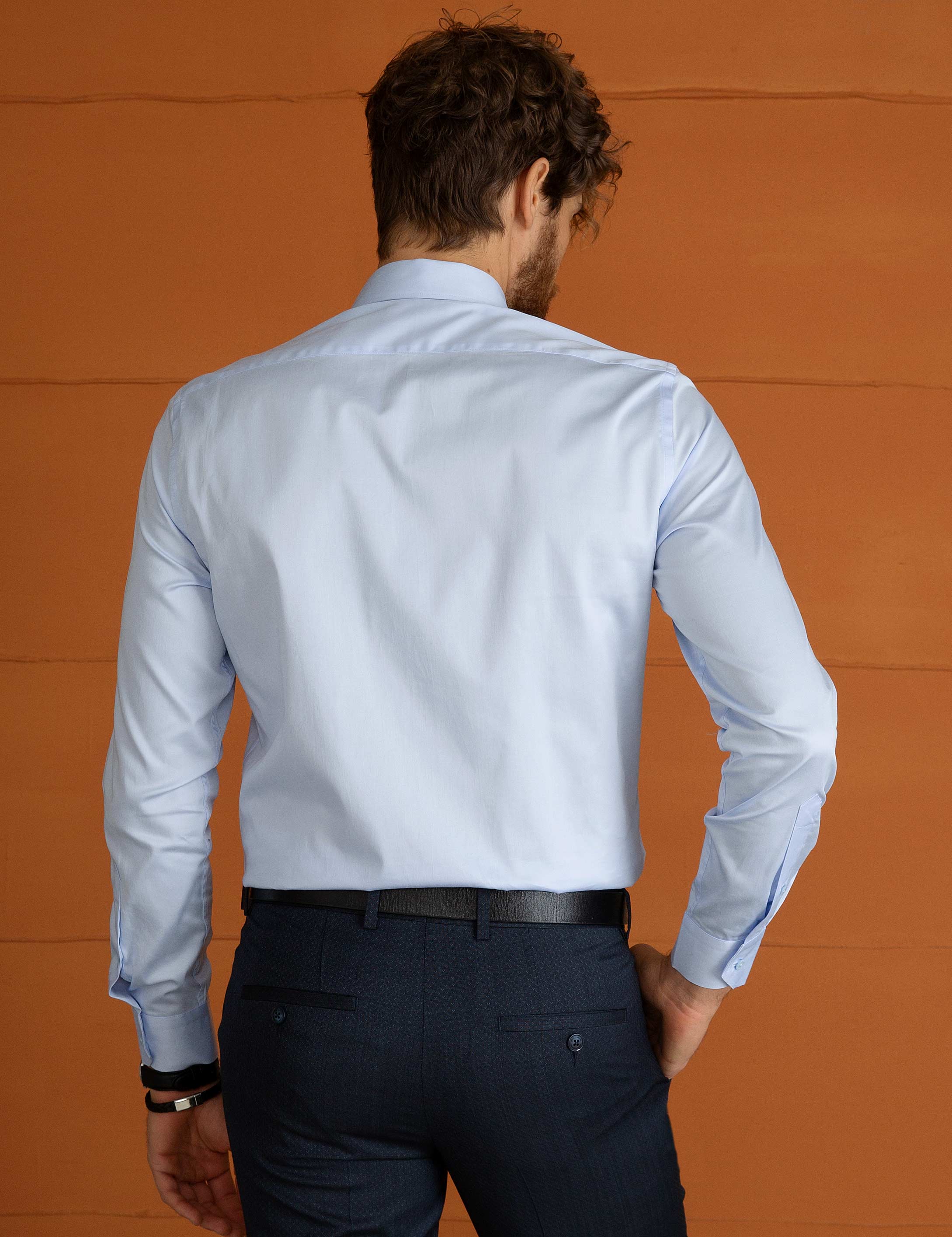 Açık Mavi Slim Fit Klasik Gömlek