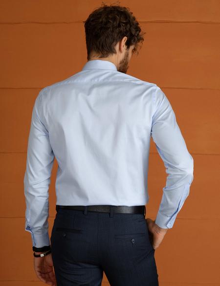 Açık Mavi Slim Fit Klasik Gömlek - 50197136005