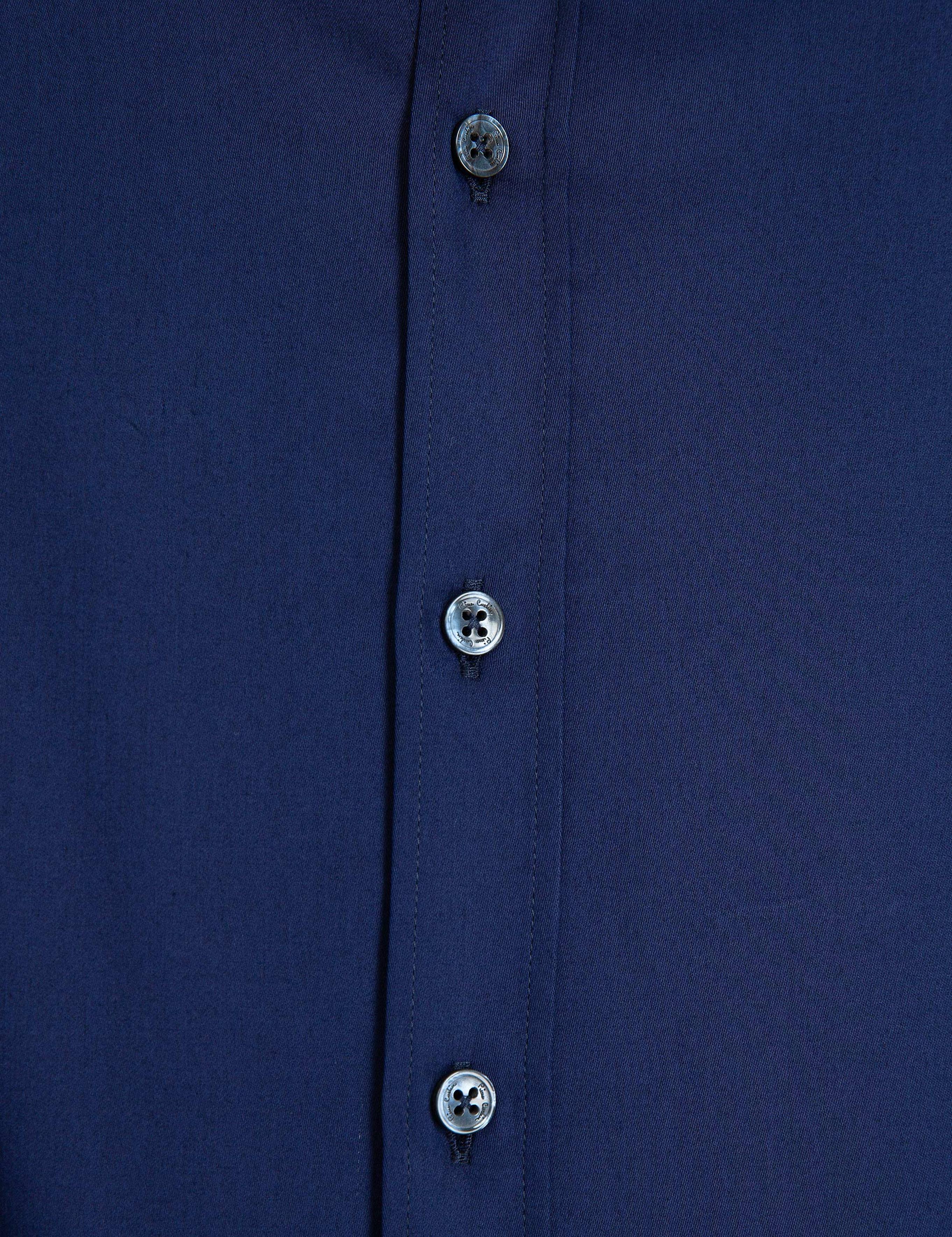 Lacivert Slim Fit Uzun Kollu Basic Gömlek