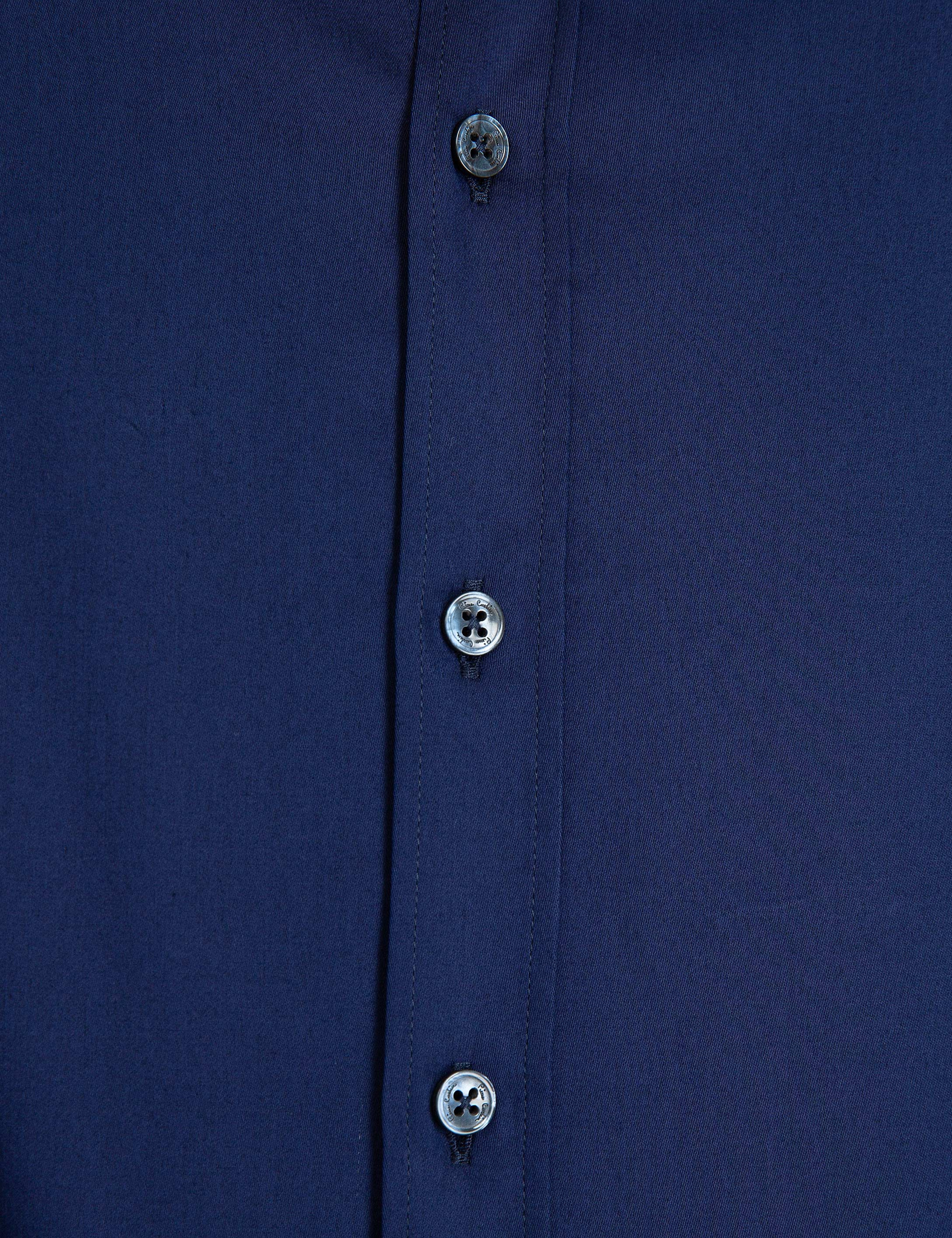 Lacivert Slim Fit Basic Gömlek - Image 4