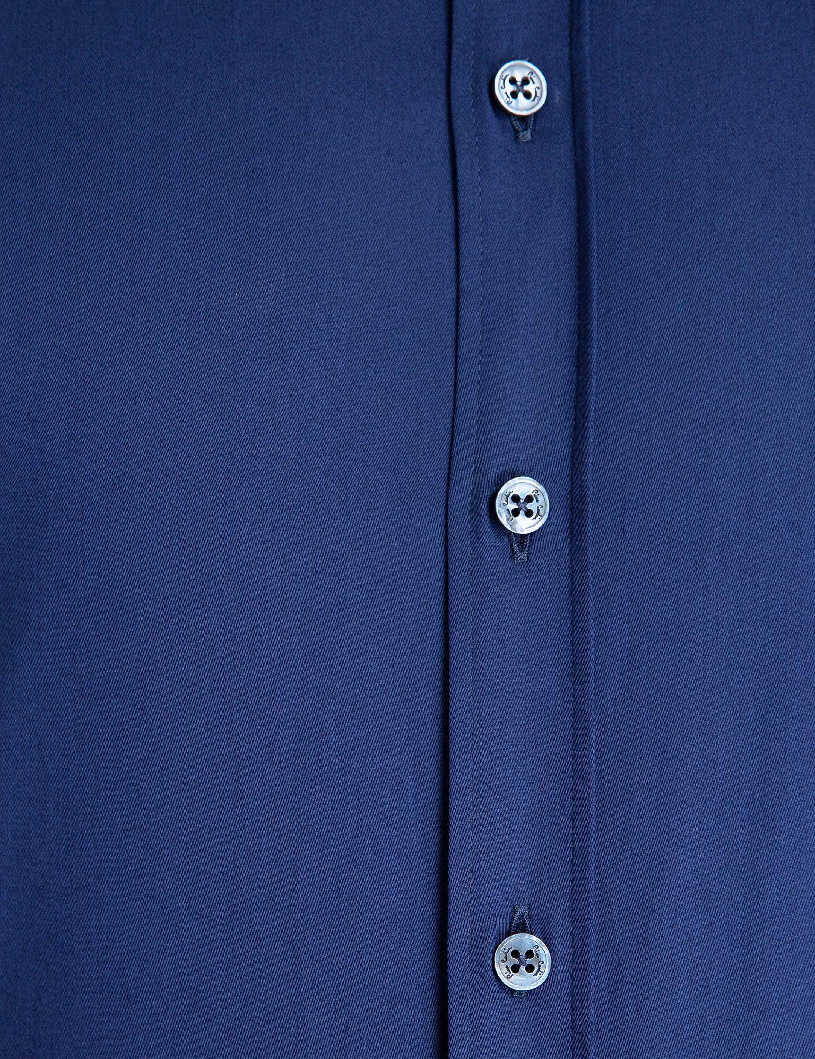 Lacivert Regular Fit Basic Gömlek