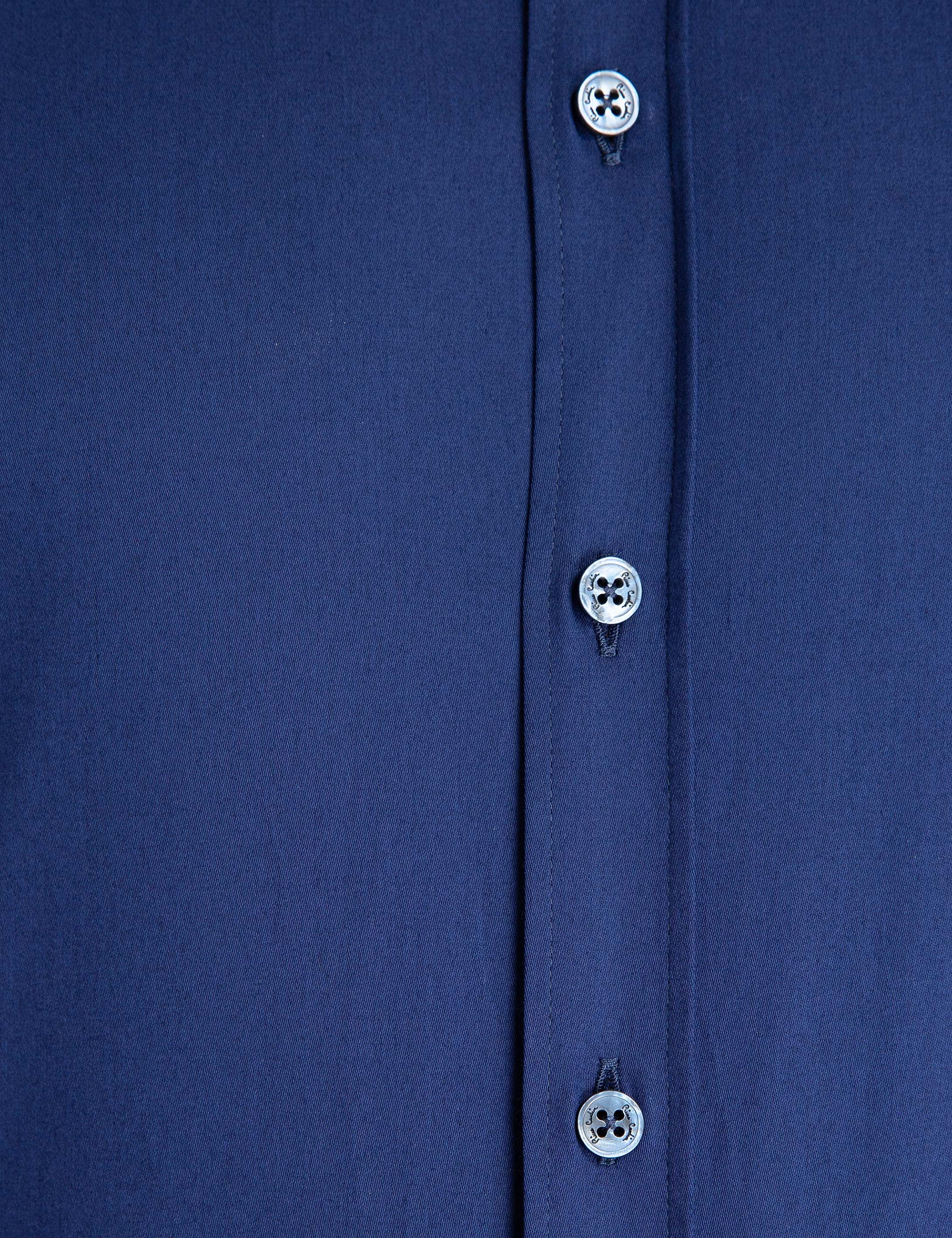 Lacivert Regular Fit Basic Gömlek
