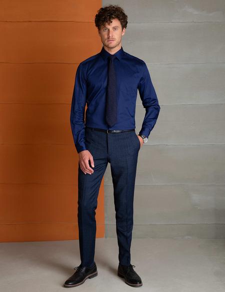 Lacivert Regular Fit Basic Gömlek - 50197137041