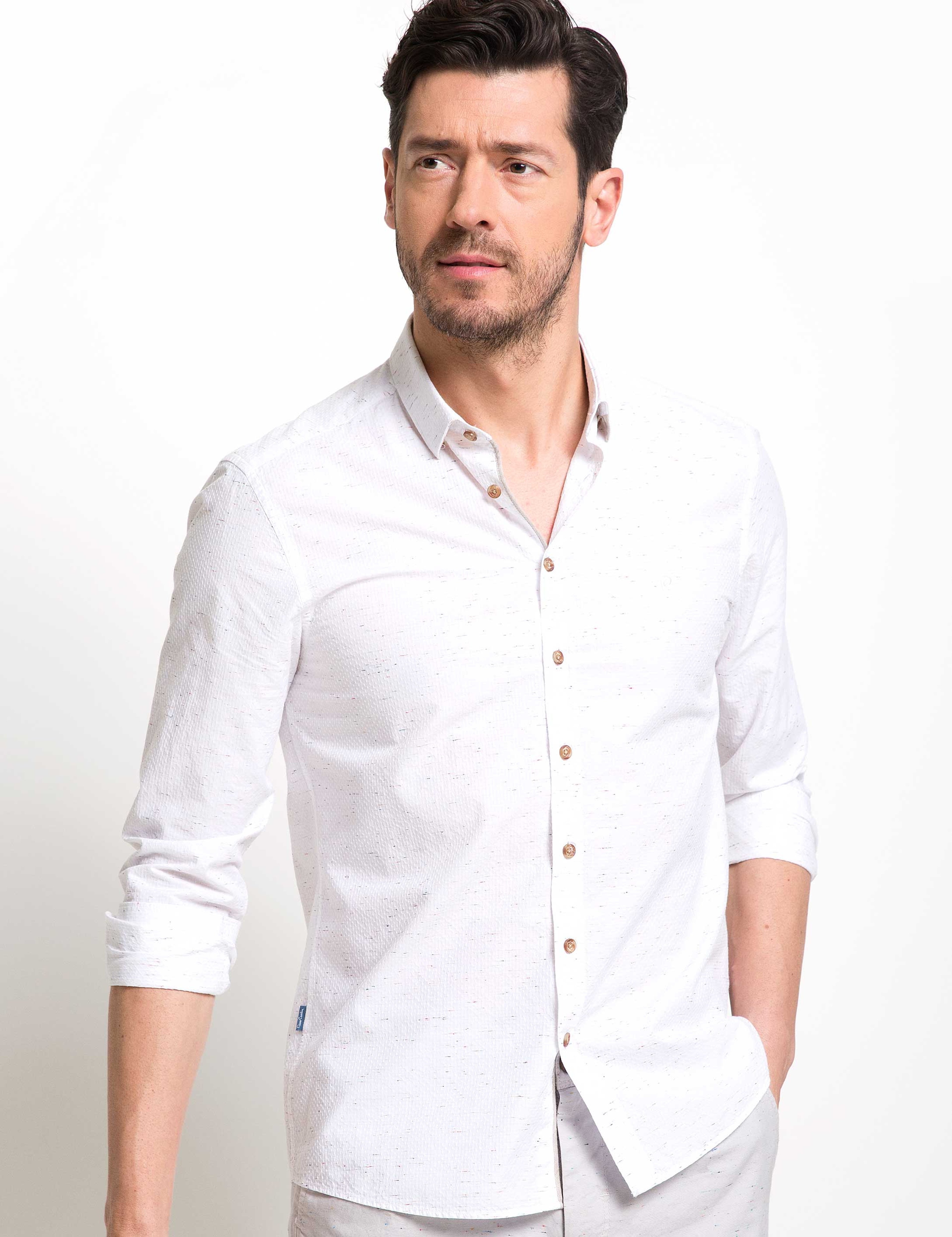 Beyaz Slim Fit Gömlek - Image 2