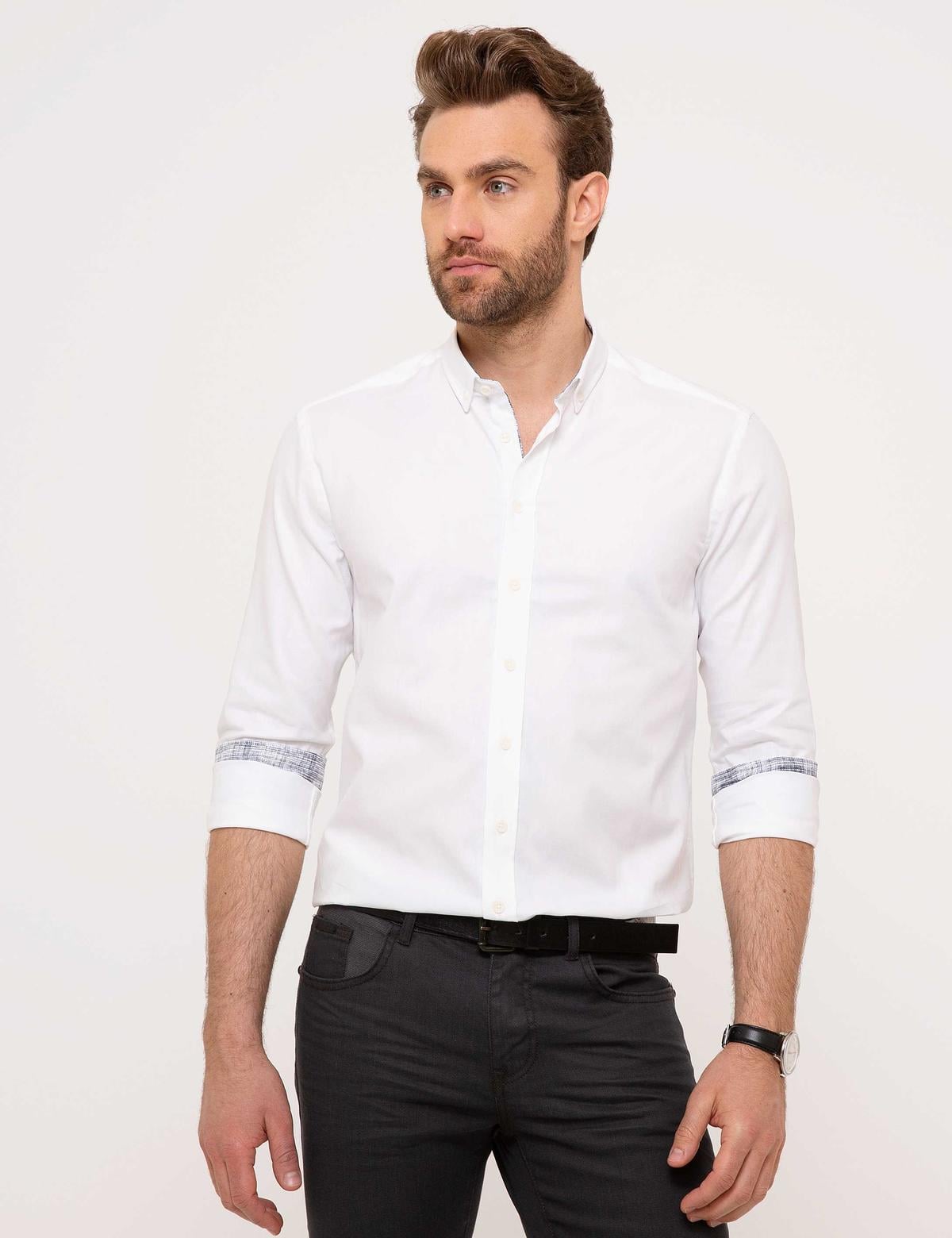 Beyaz Slim Fit Gömlek