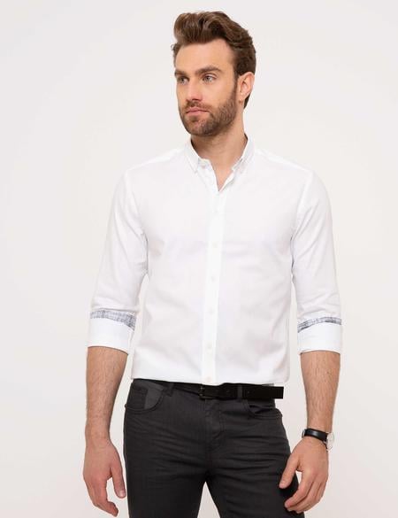 Beyaz Slim Fit Gömlek - 50186961028