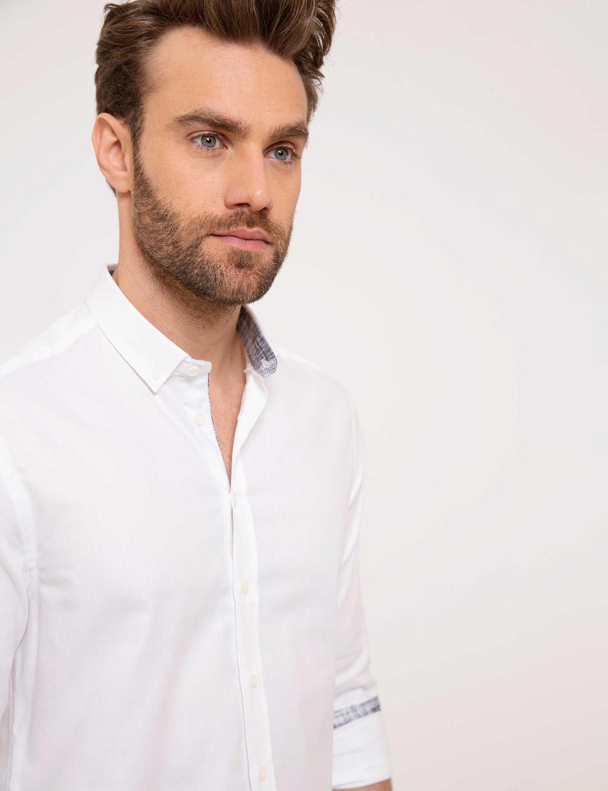 Beyaz Slim Fit Gömlek - 50186961028